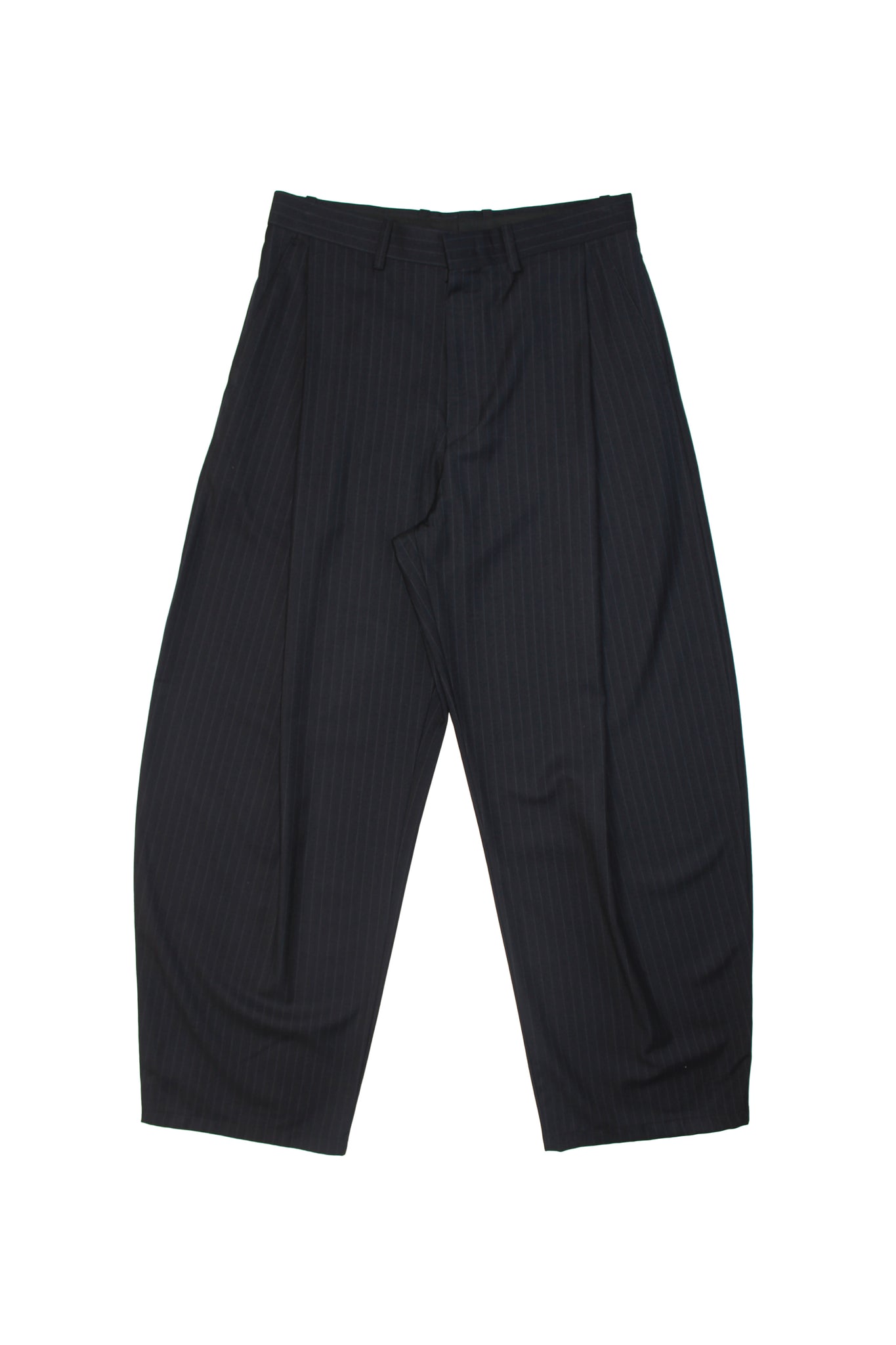 Jenna Pin Stripe Pin-Tuck Trouser in Navy