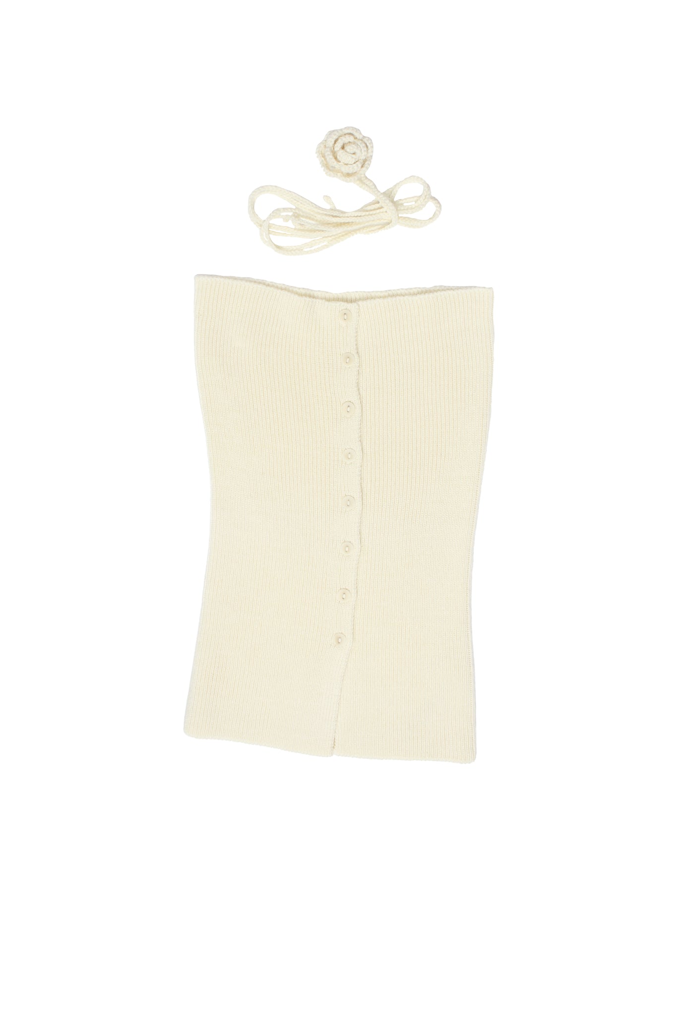 Rose corsage Wool Bustier in Cream