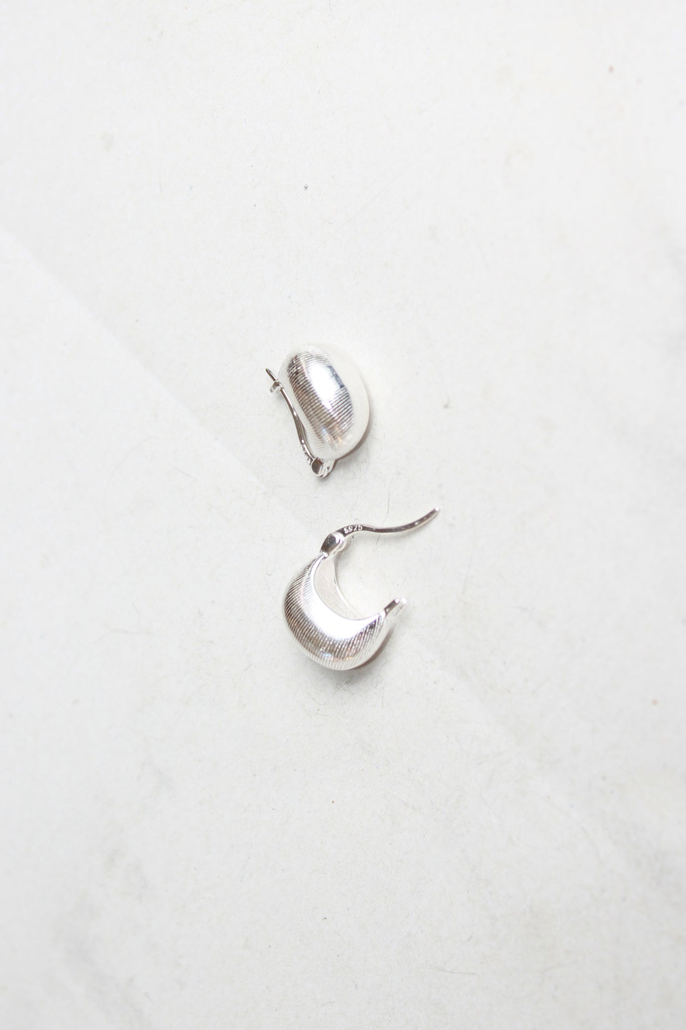 Line Shell Earring in Silver