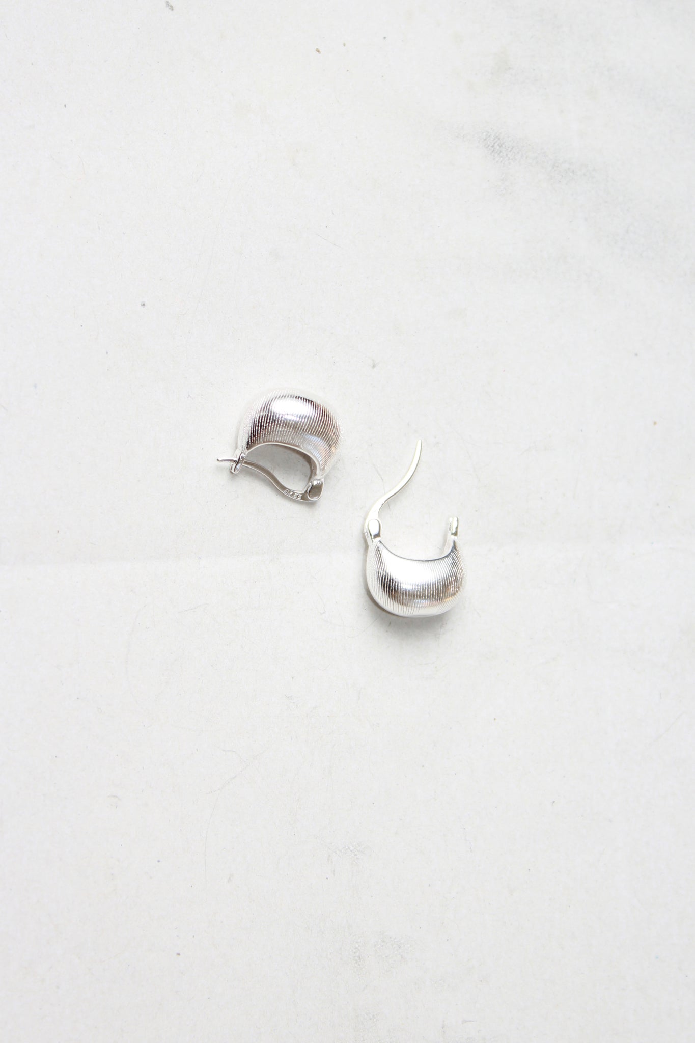 Line Shell Earring in Silver