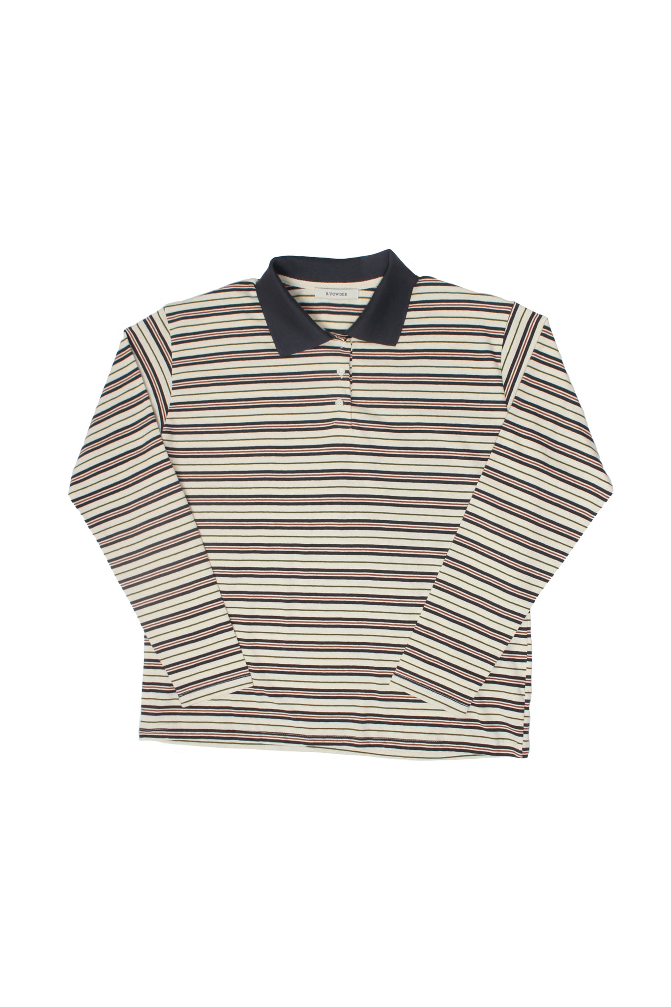 Contrast Collar Stripe T-Shirt in Navy