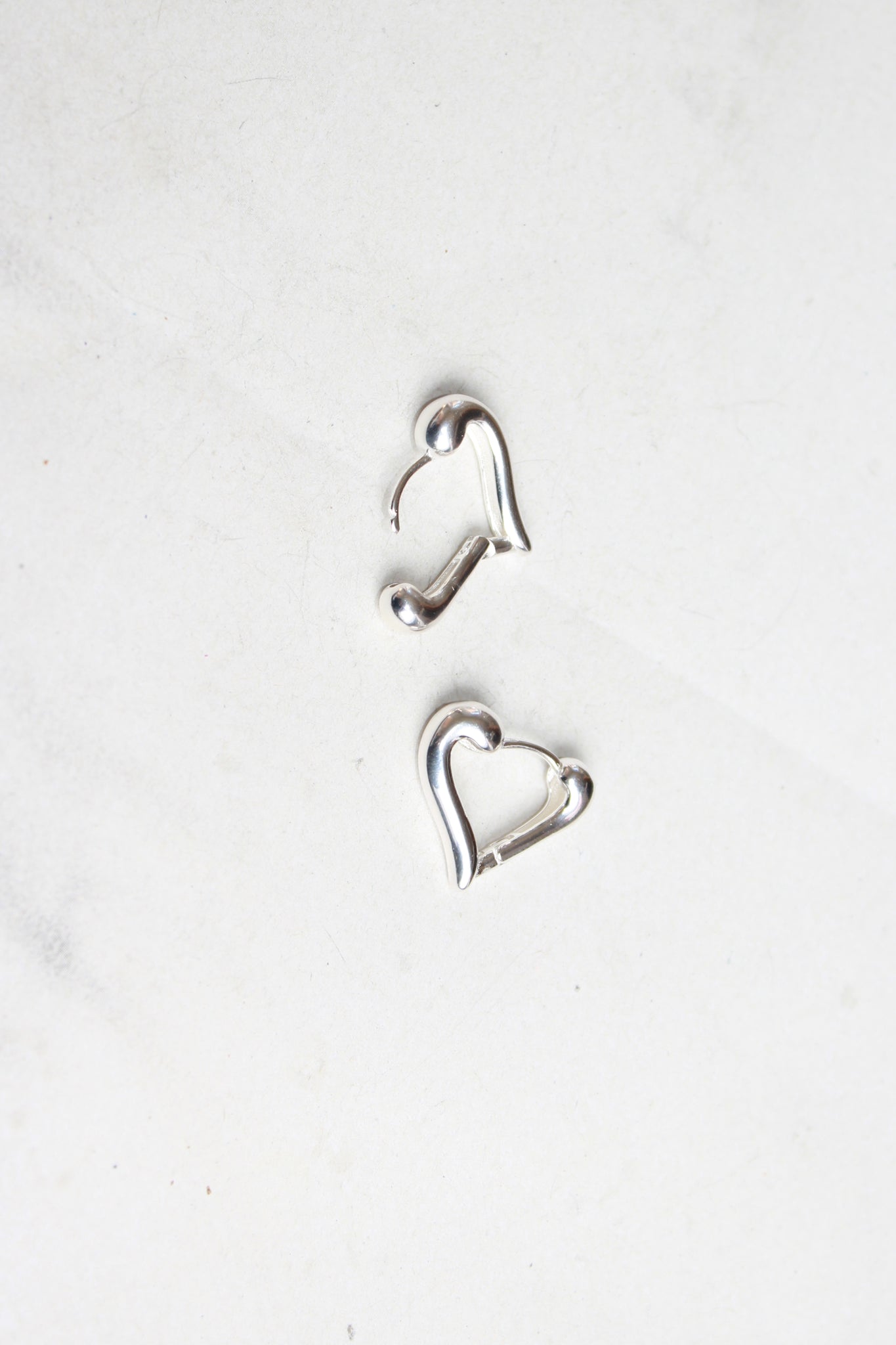 Heart One Touch Earring in Silver