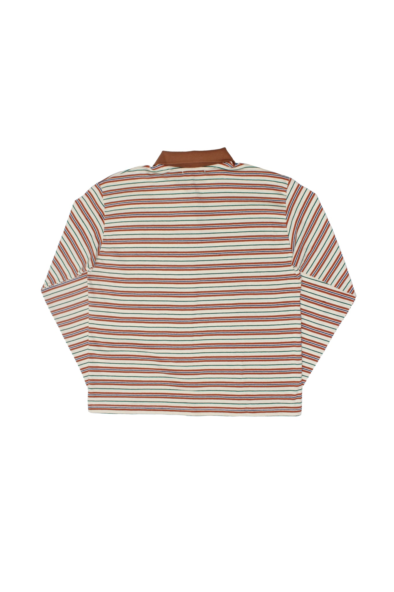 Contrast Collar Stripe T-Shirt in Brown