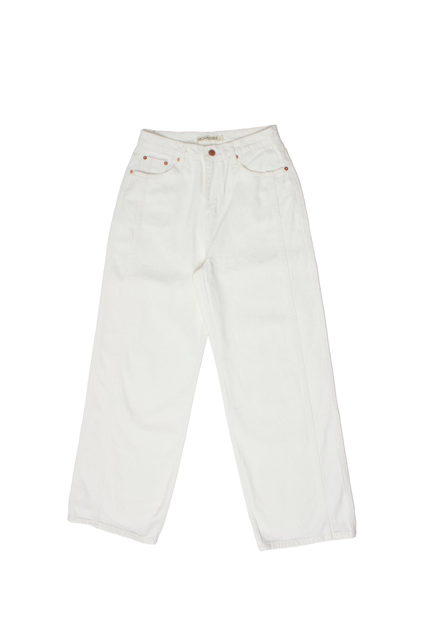 Side Line Denim Pants in White