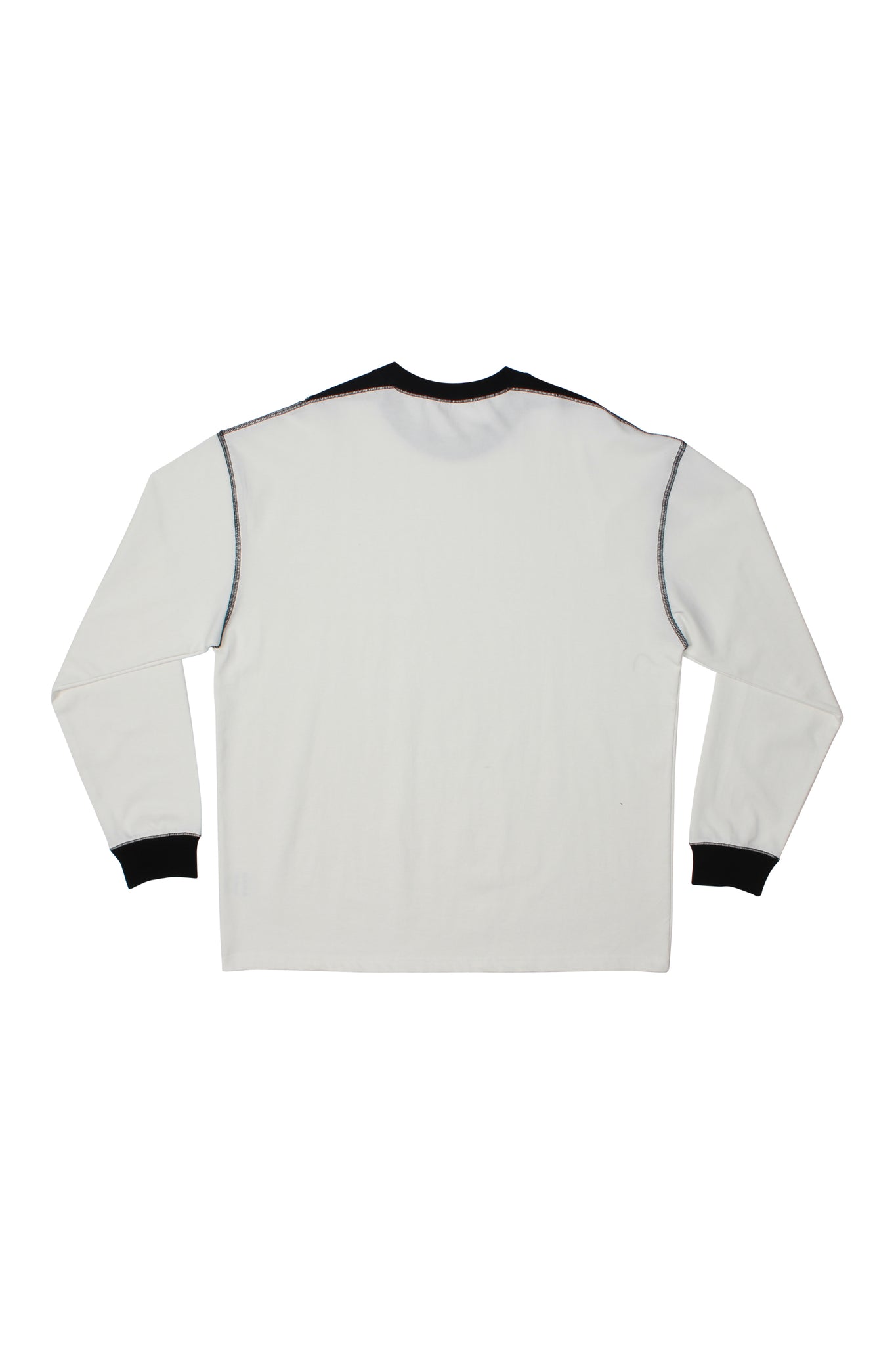 Contrast stitch long sleeve T-shirt in Black