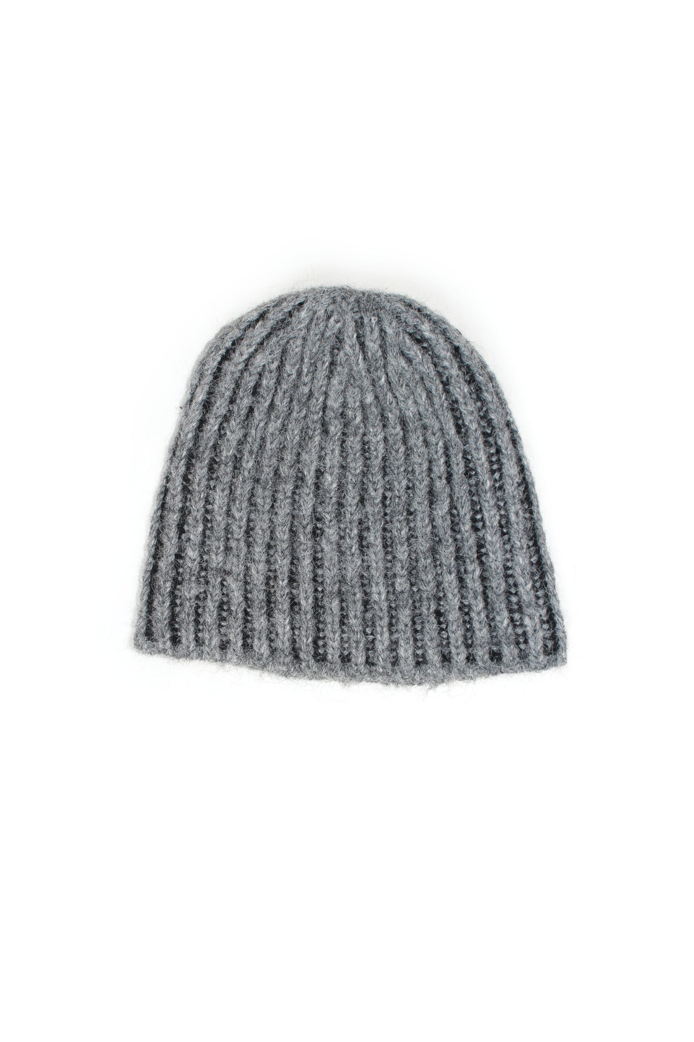 Mixed Stripe Knit Beanie in Grey