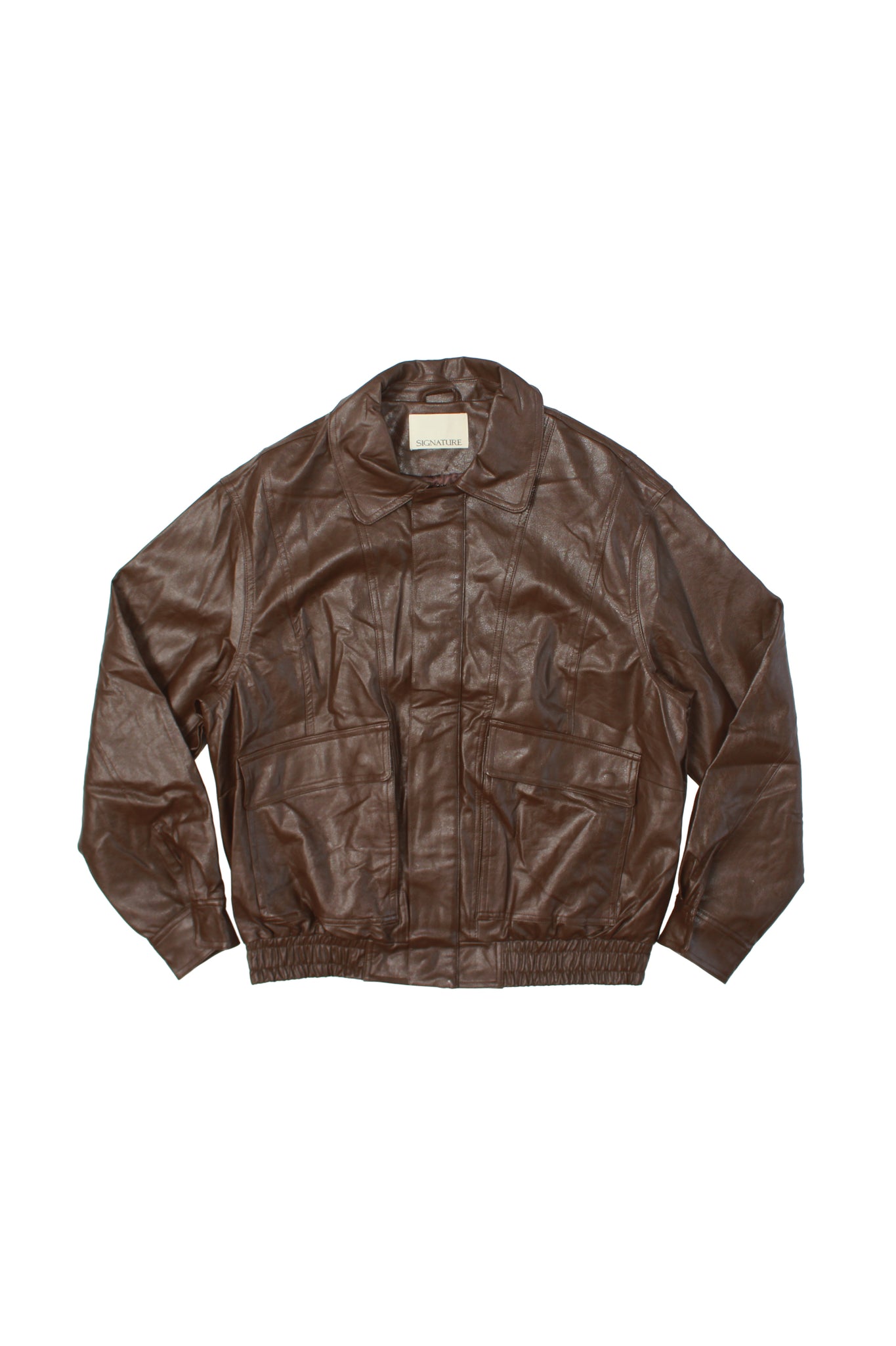 Mudd Vegan Leather Jacket in Brown