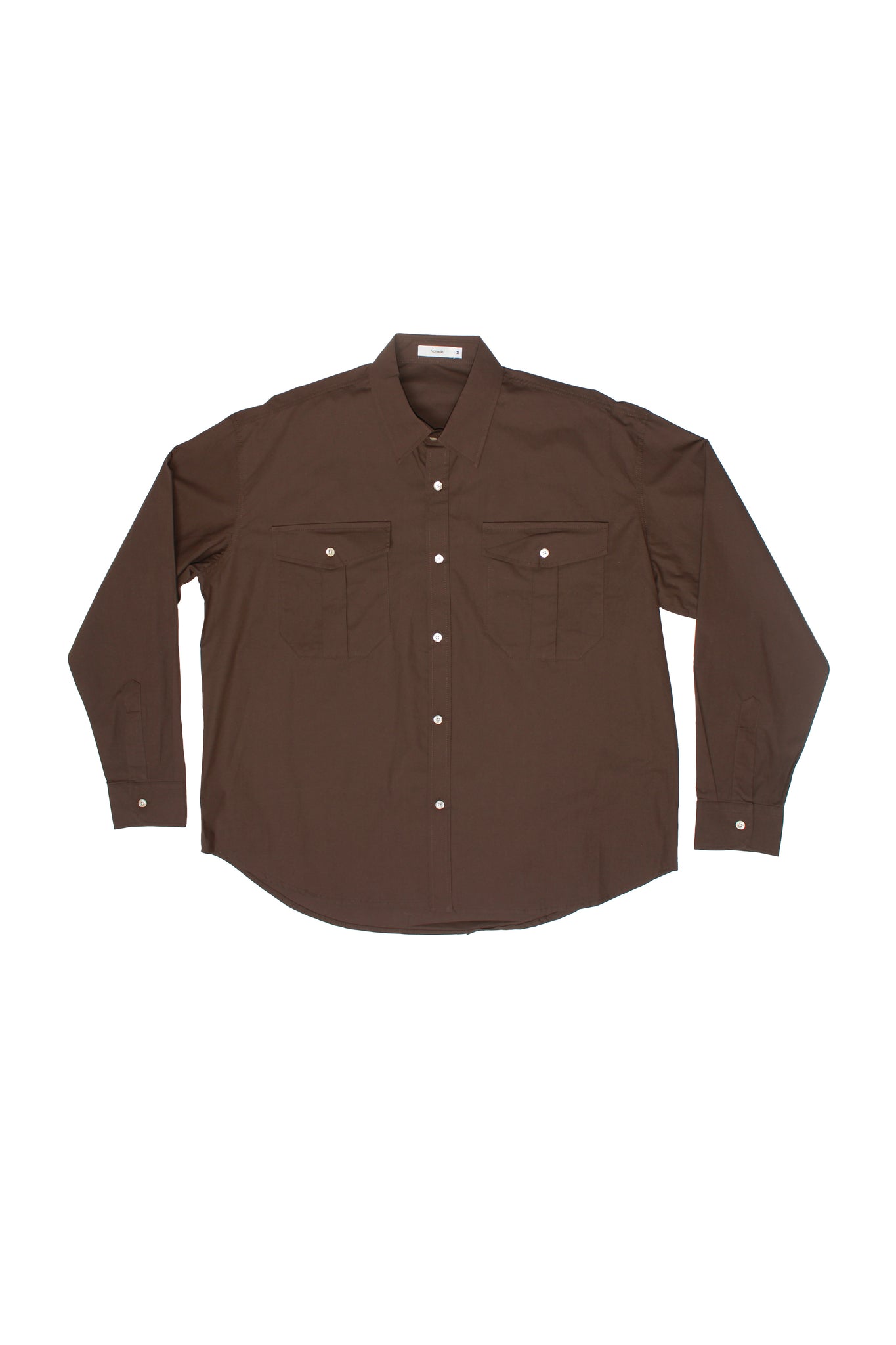 Flat Two Pocket Shirts in Brown