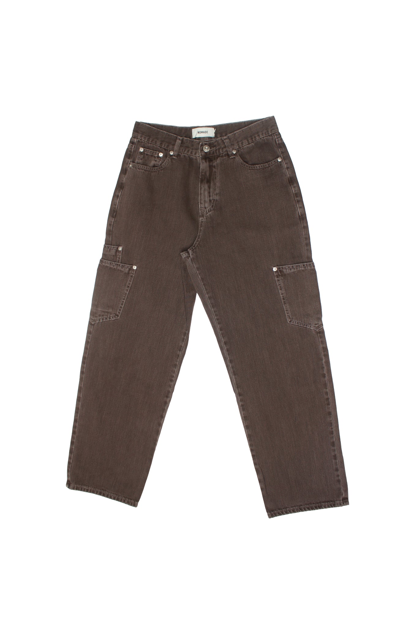 Dying Rivet Denim Pants in Brown