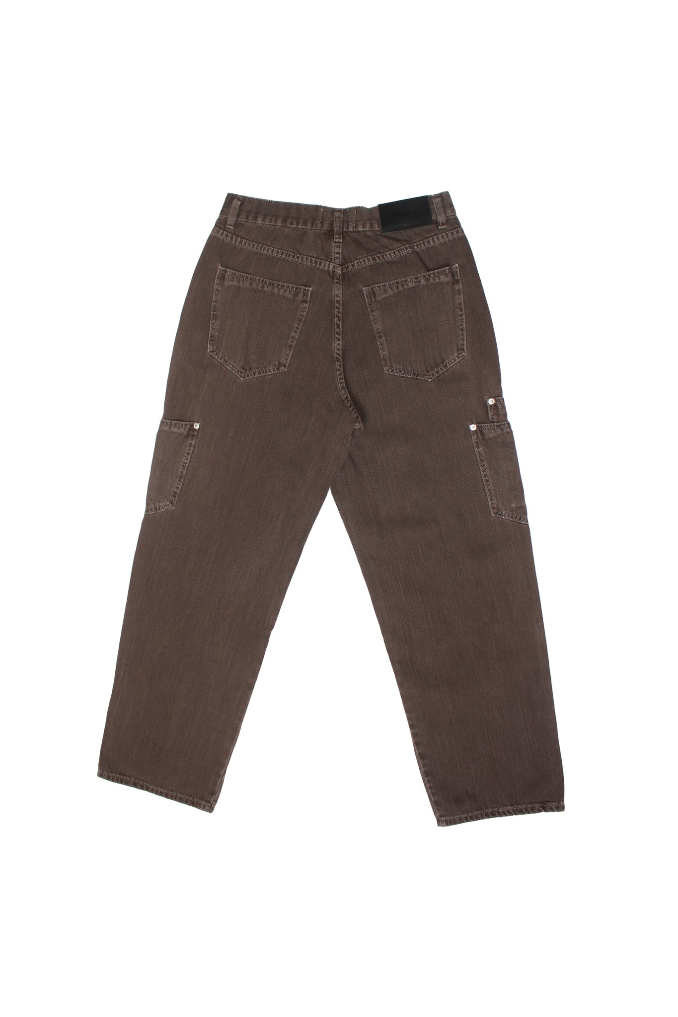 Dying Rivet Denim Pants in Brown