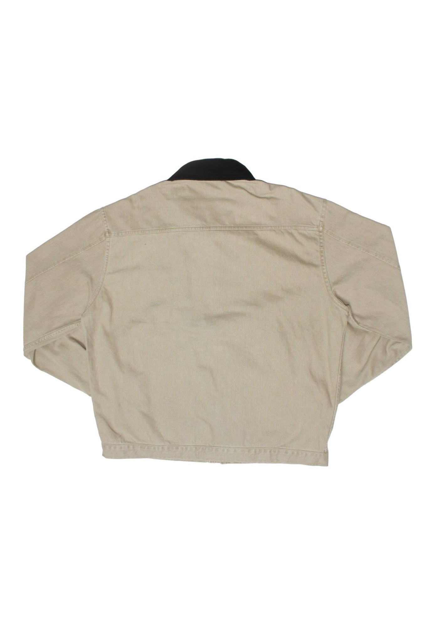 Collar Contrast Washed Jacket in Beige