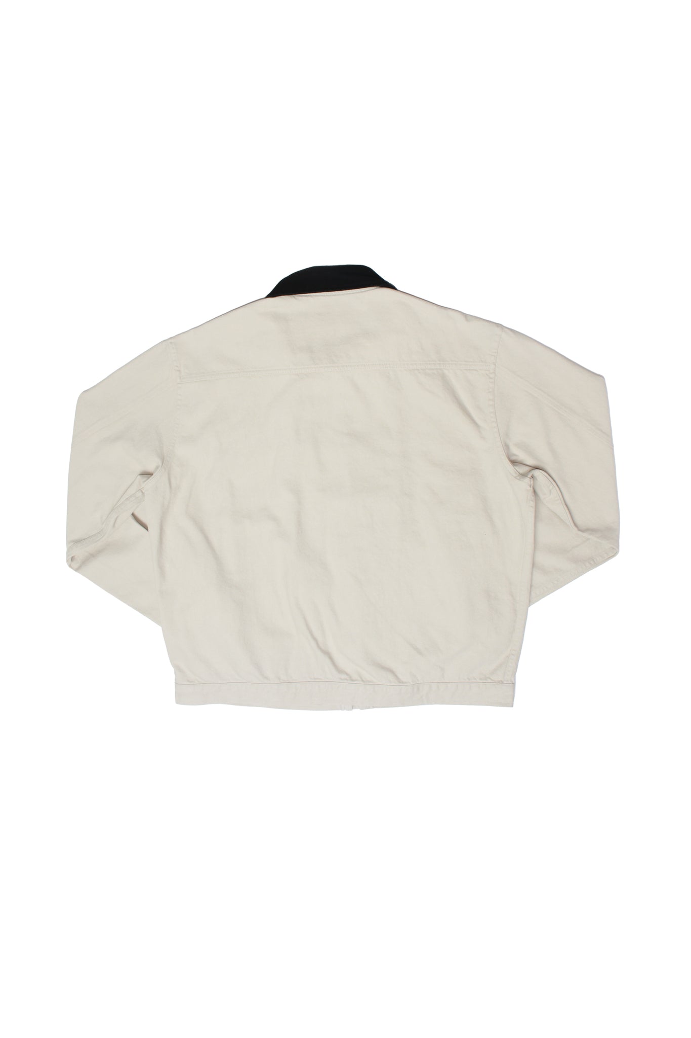 Collar Contrast Washed Jacket in white