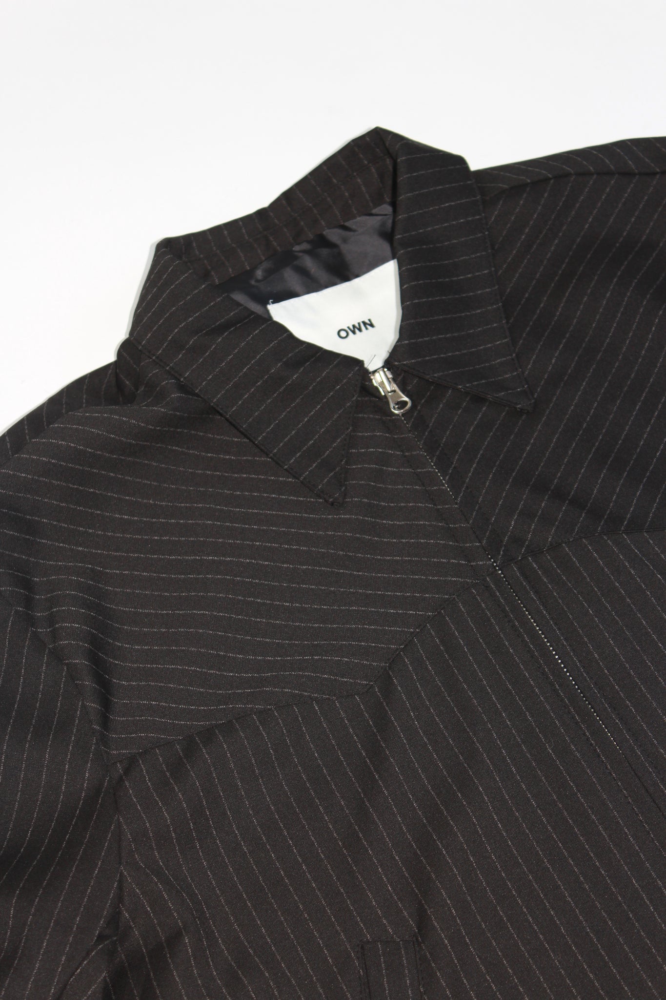 Miles Pin-Stripe Crop Jacket in Black