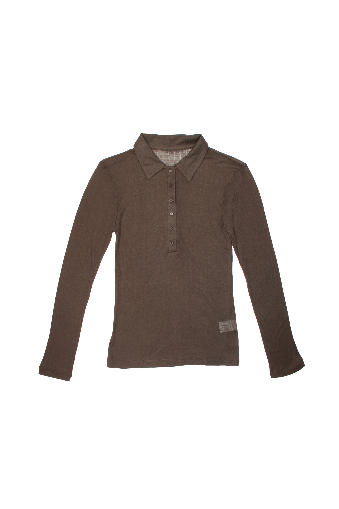 Poming Collar Shirt Tank Set in Chocolate