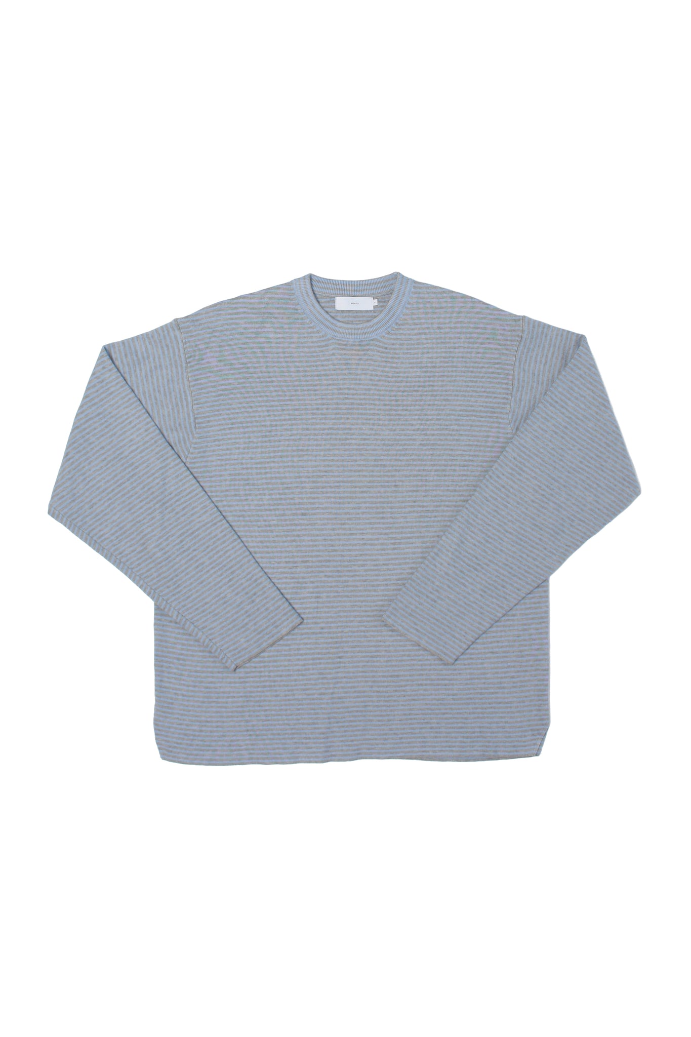 Mento Stripe Knit Top in Blue Grey