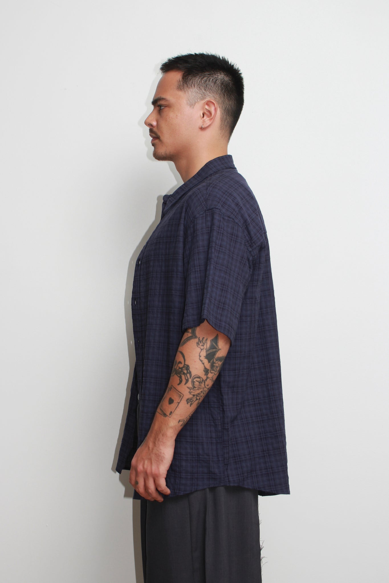 Luka Checker Shirts in Navy