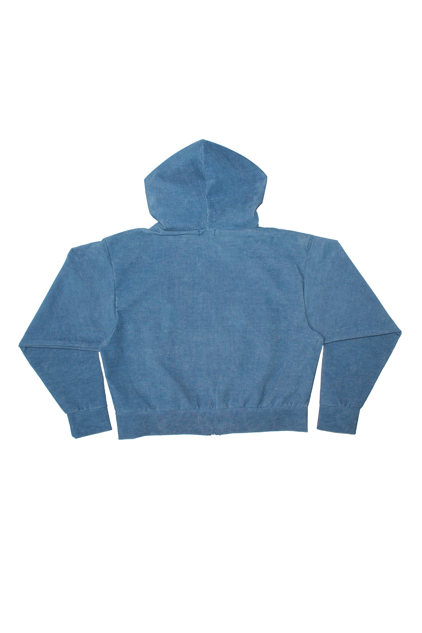 Corduroy Hood Zip-Up in Light Blue