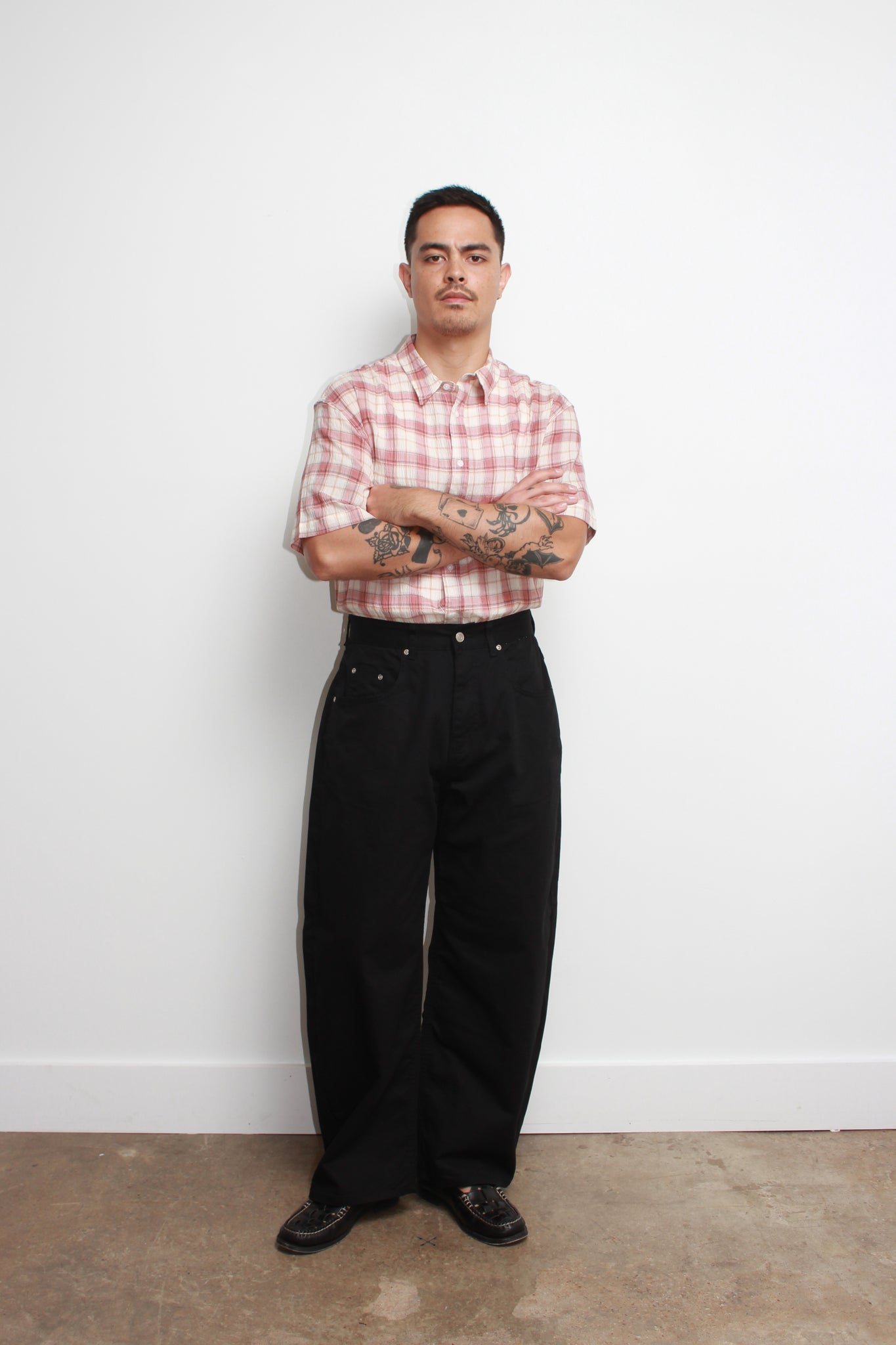 Mercury Checker Linen Shirts in Pink