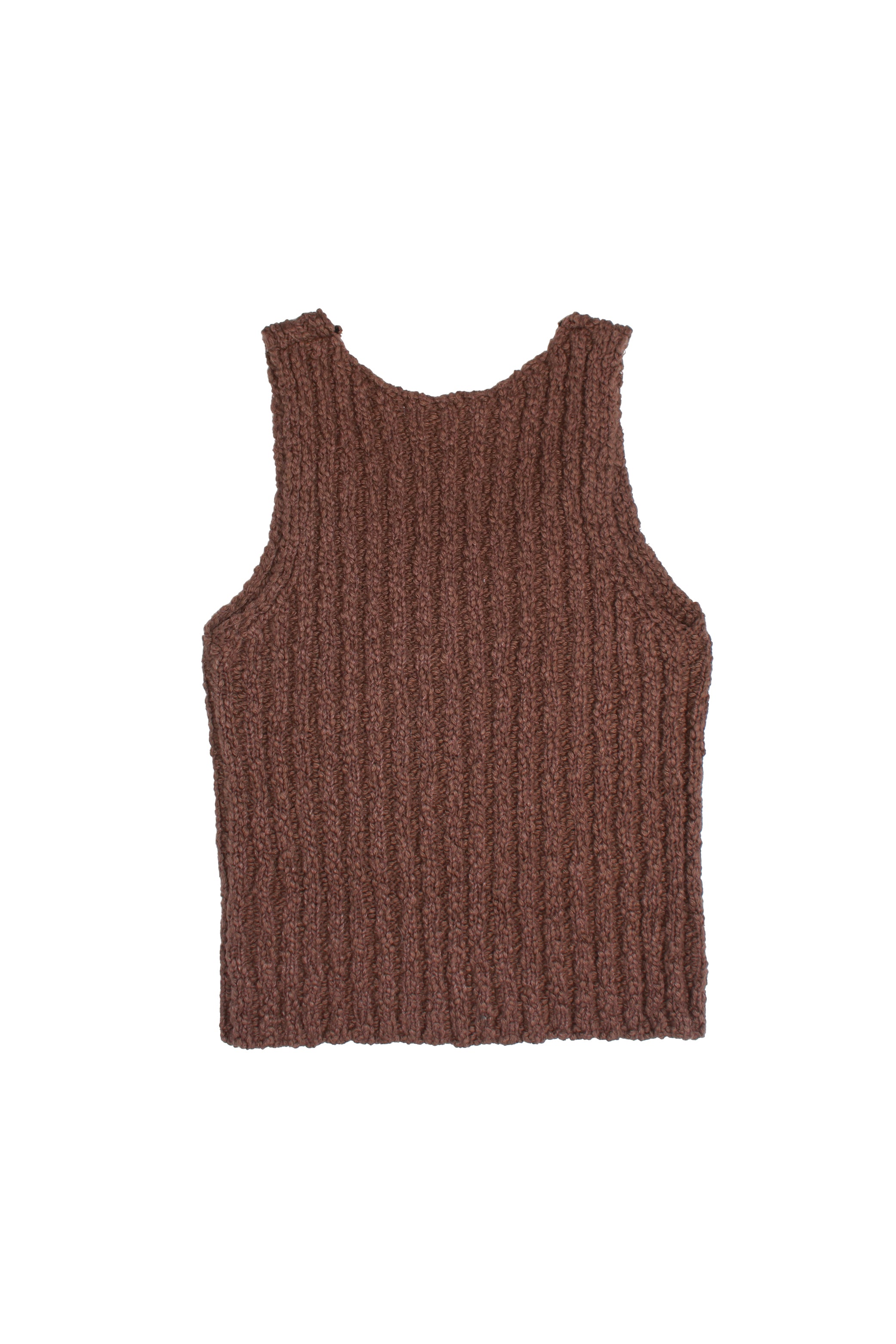 【euw】nuance knit tank-top wave design knit tank-top / ivory