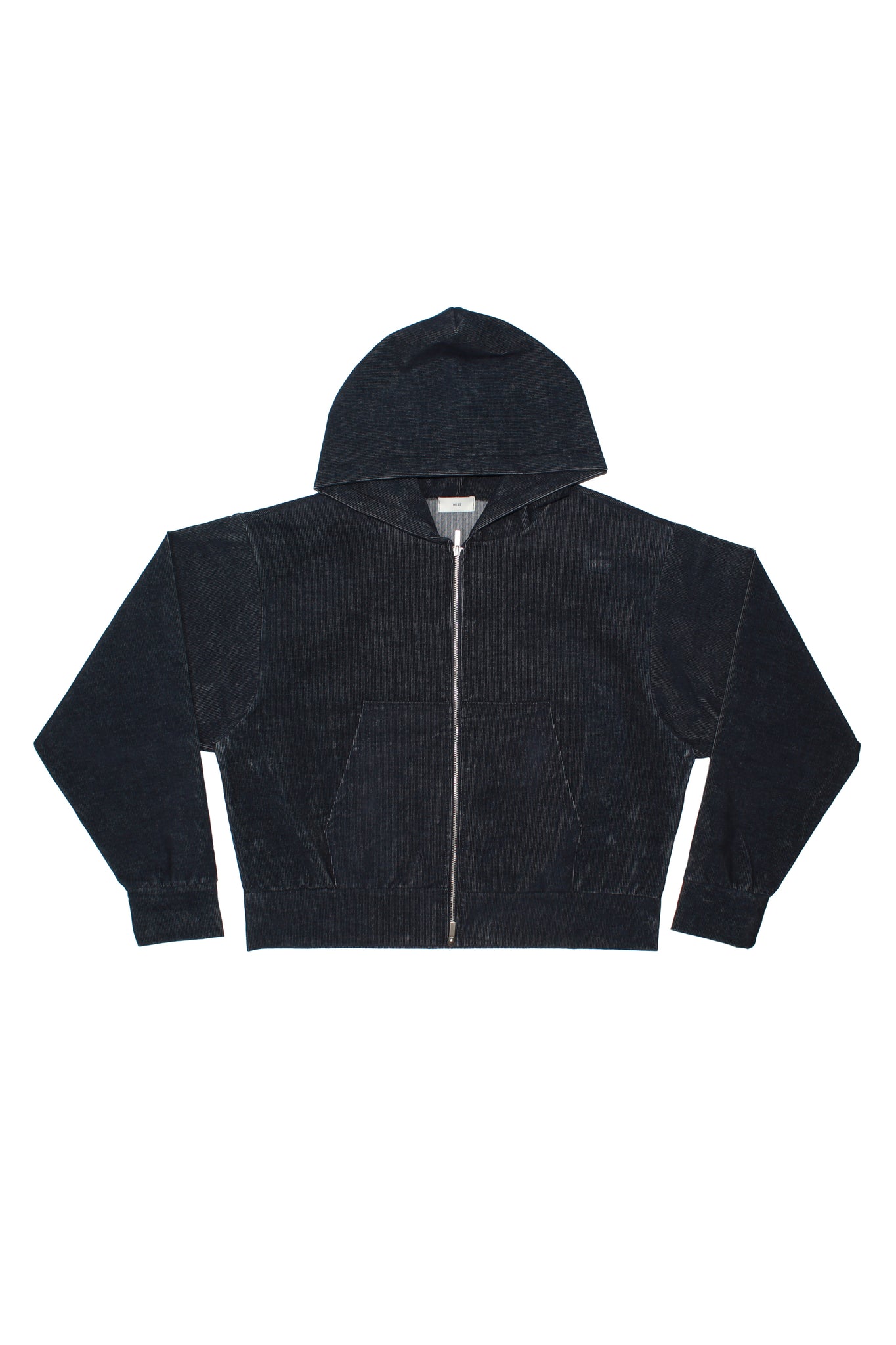 Corduroy Hood Zip-Up in Dark Blue