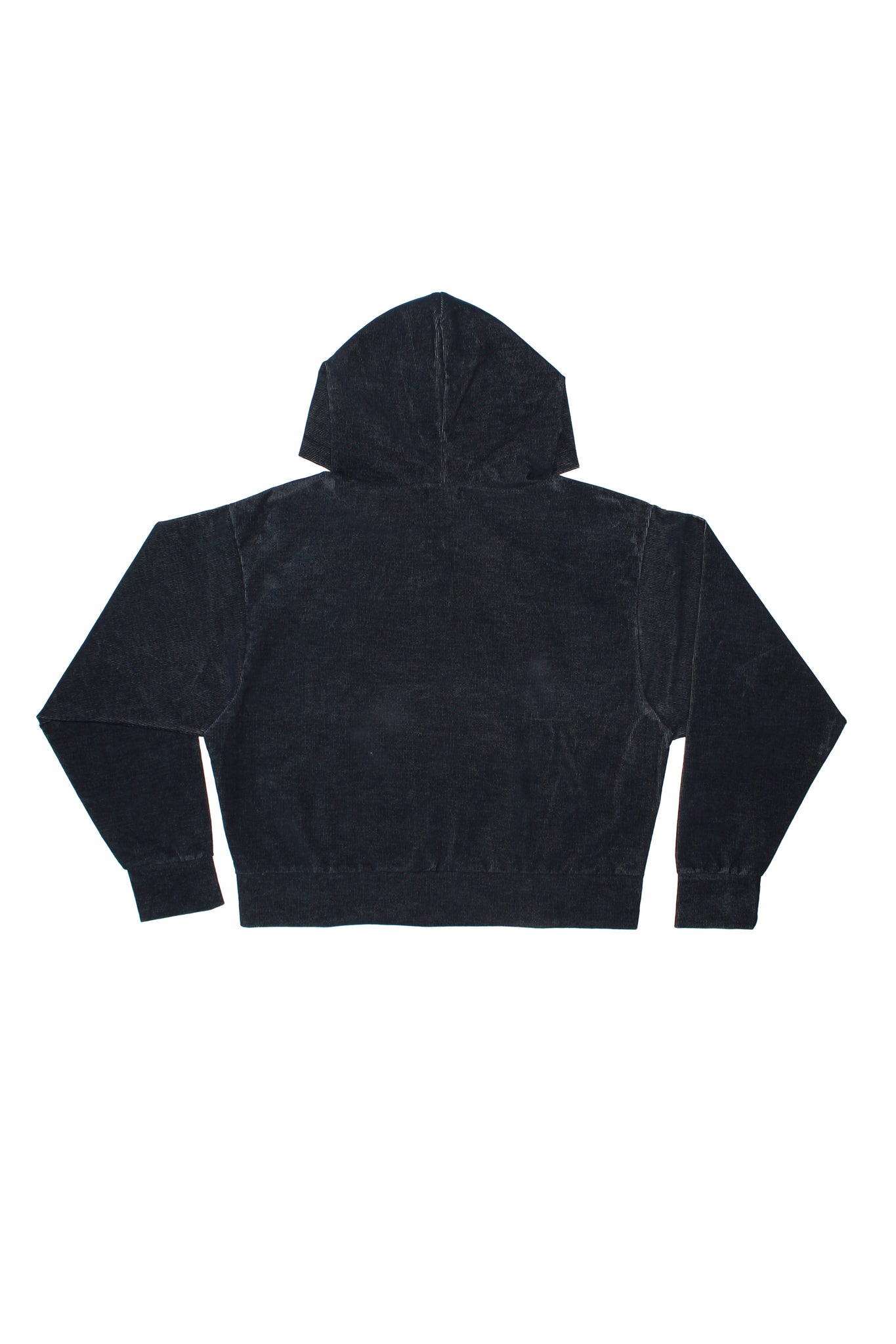 Corduroy Hood Zip-Up in Dark Blue