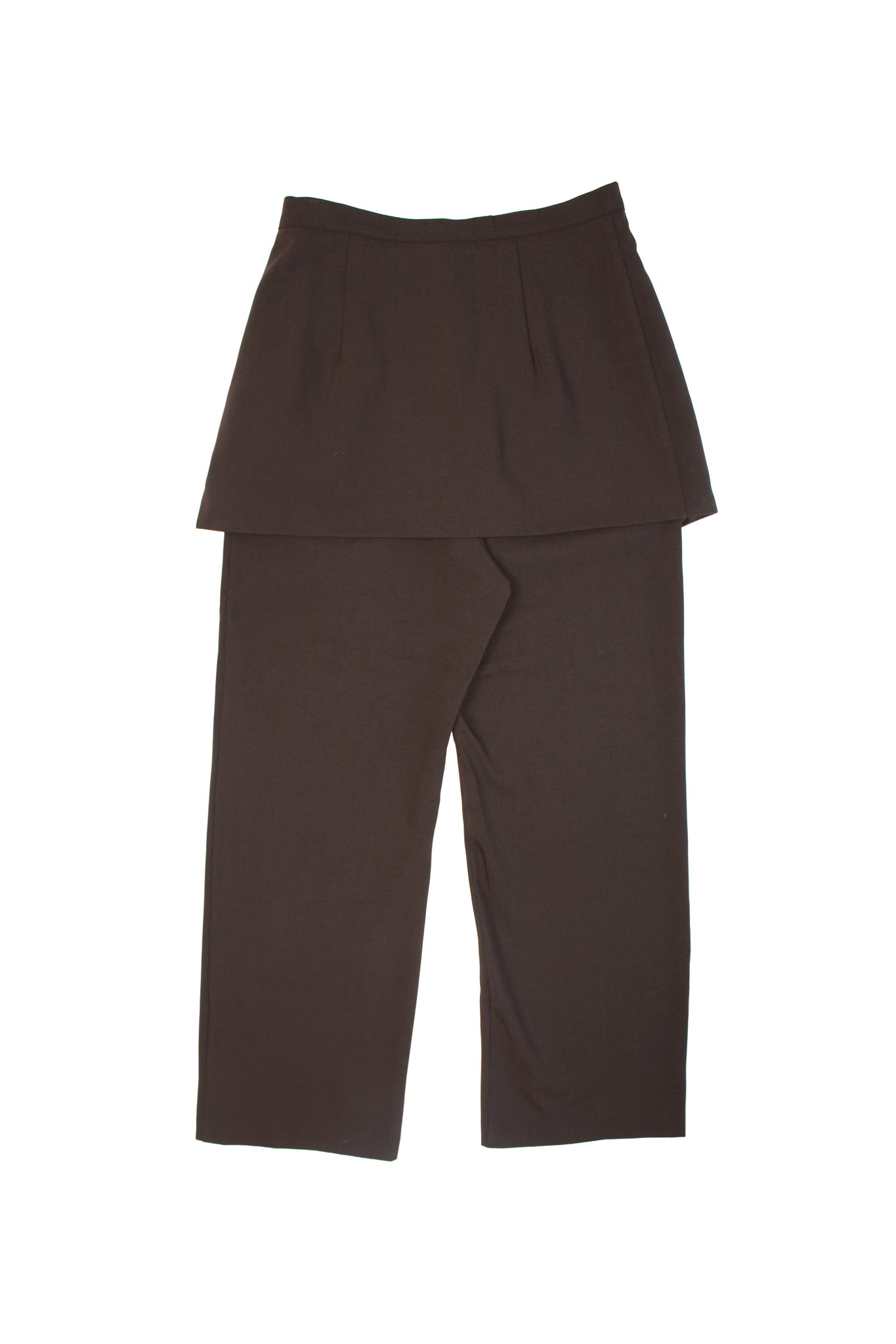 Tei Pleats Wrap Skirt Pants in Chocolate