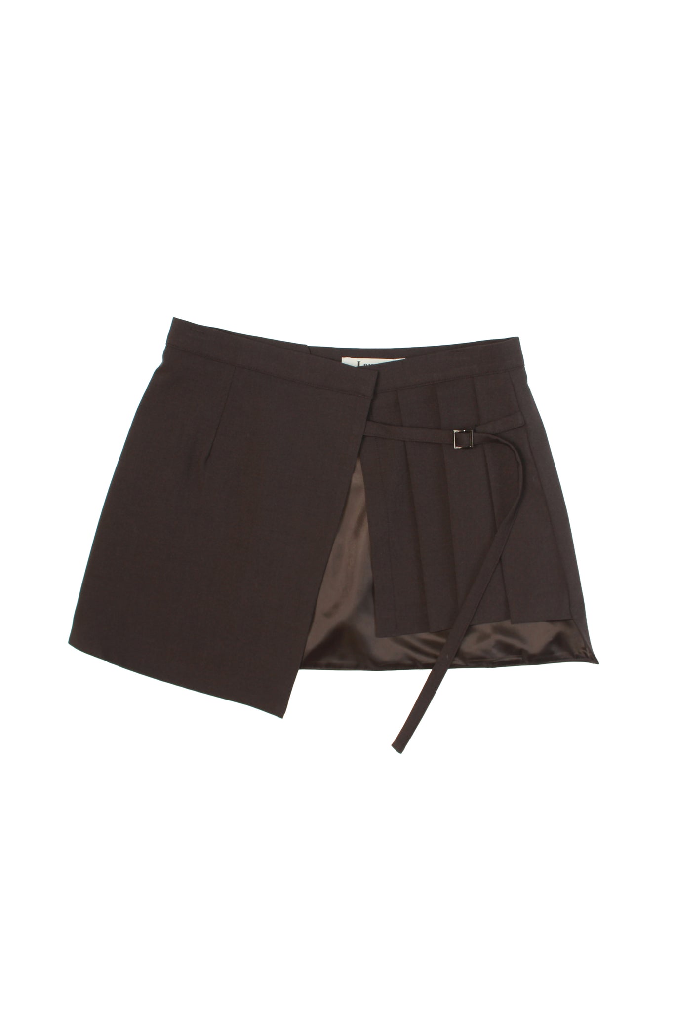 Tei Pleats Wrap Skirt Pants in Chocolate