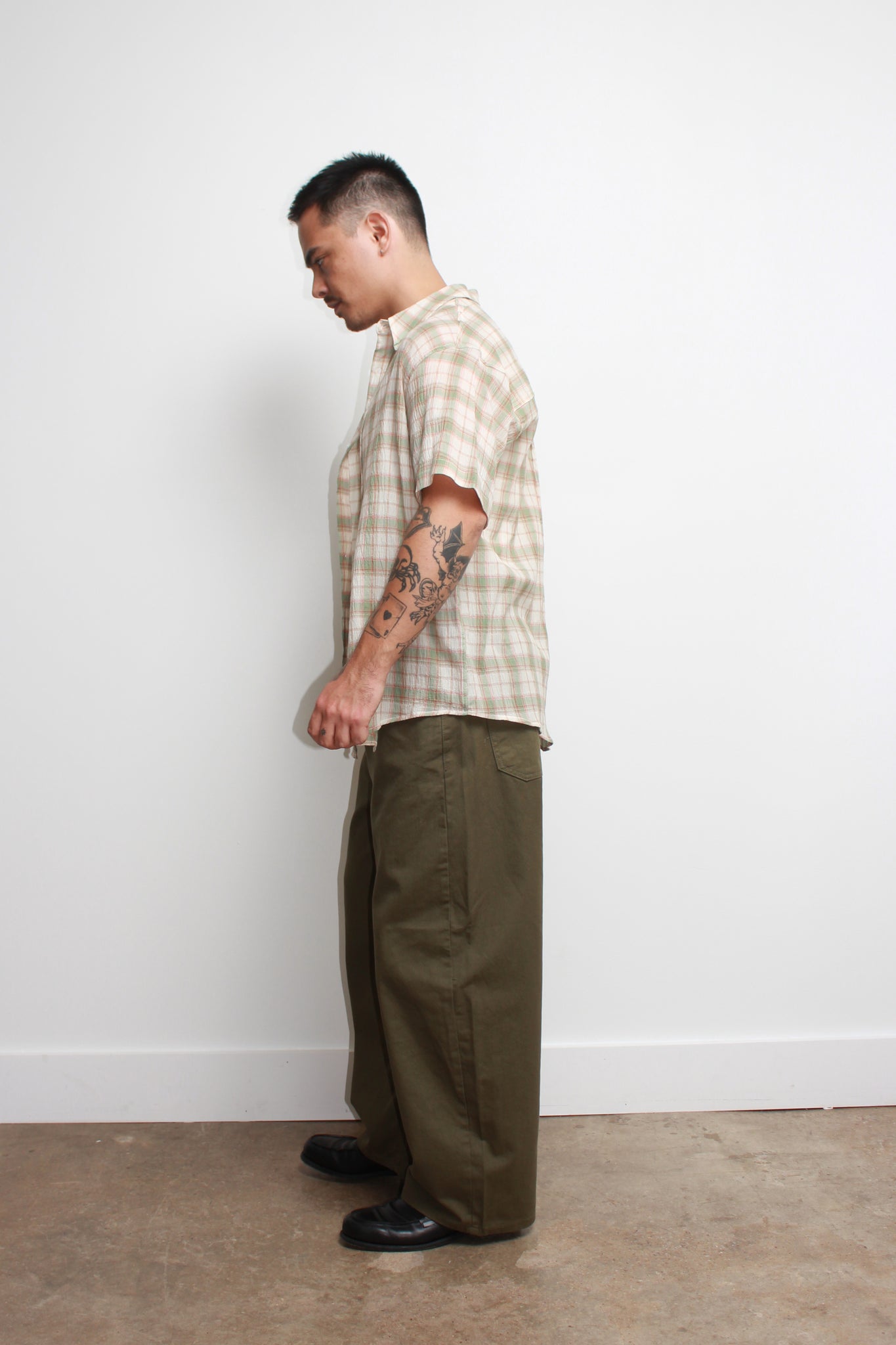 Mercury Checker Linen Shirts in Green