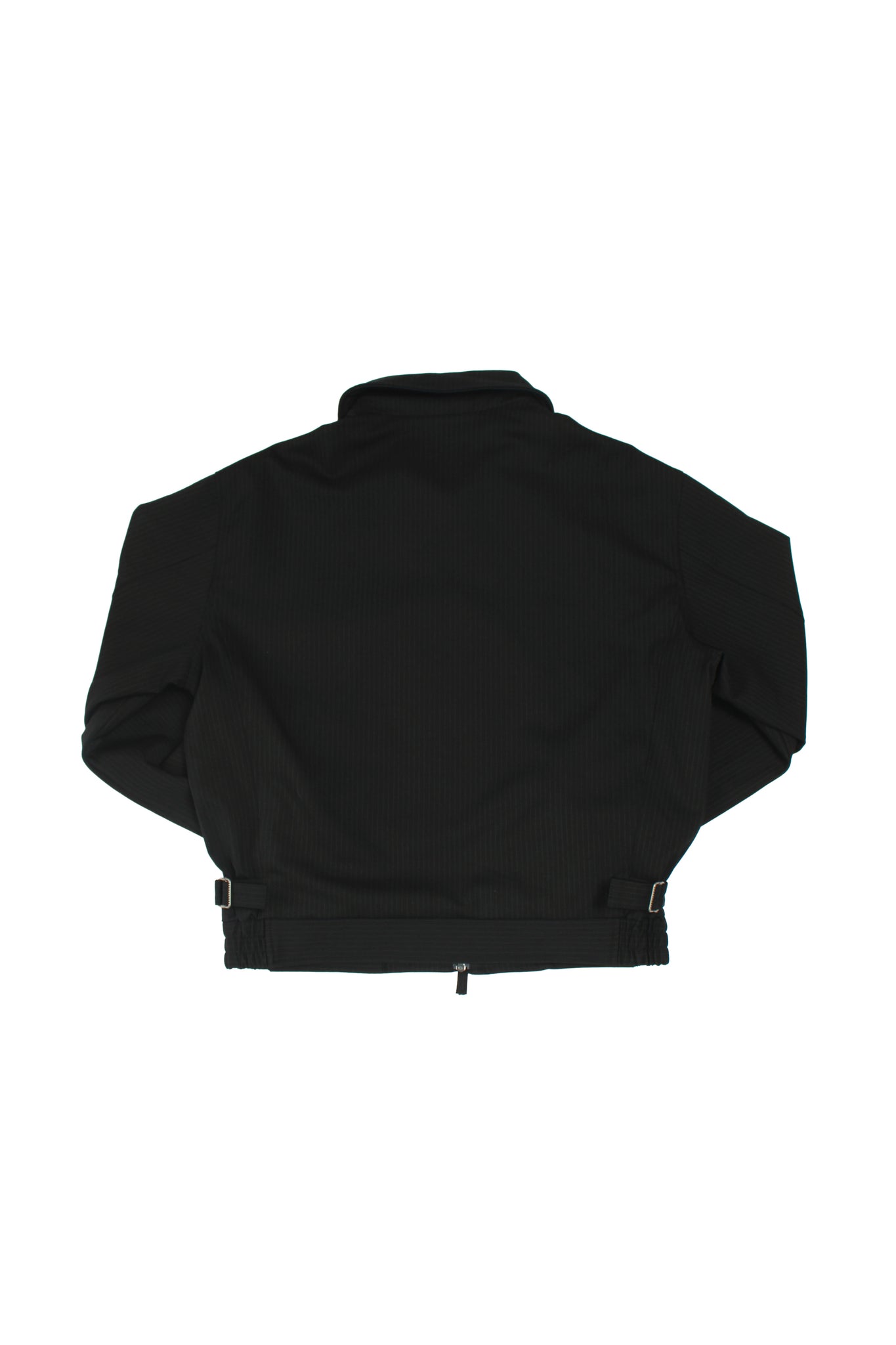 Pin Stripe Pintuck Jacket in Black