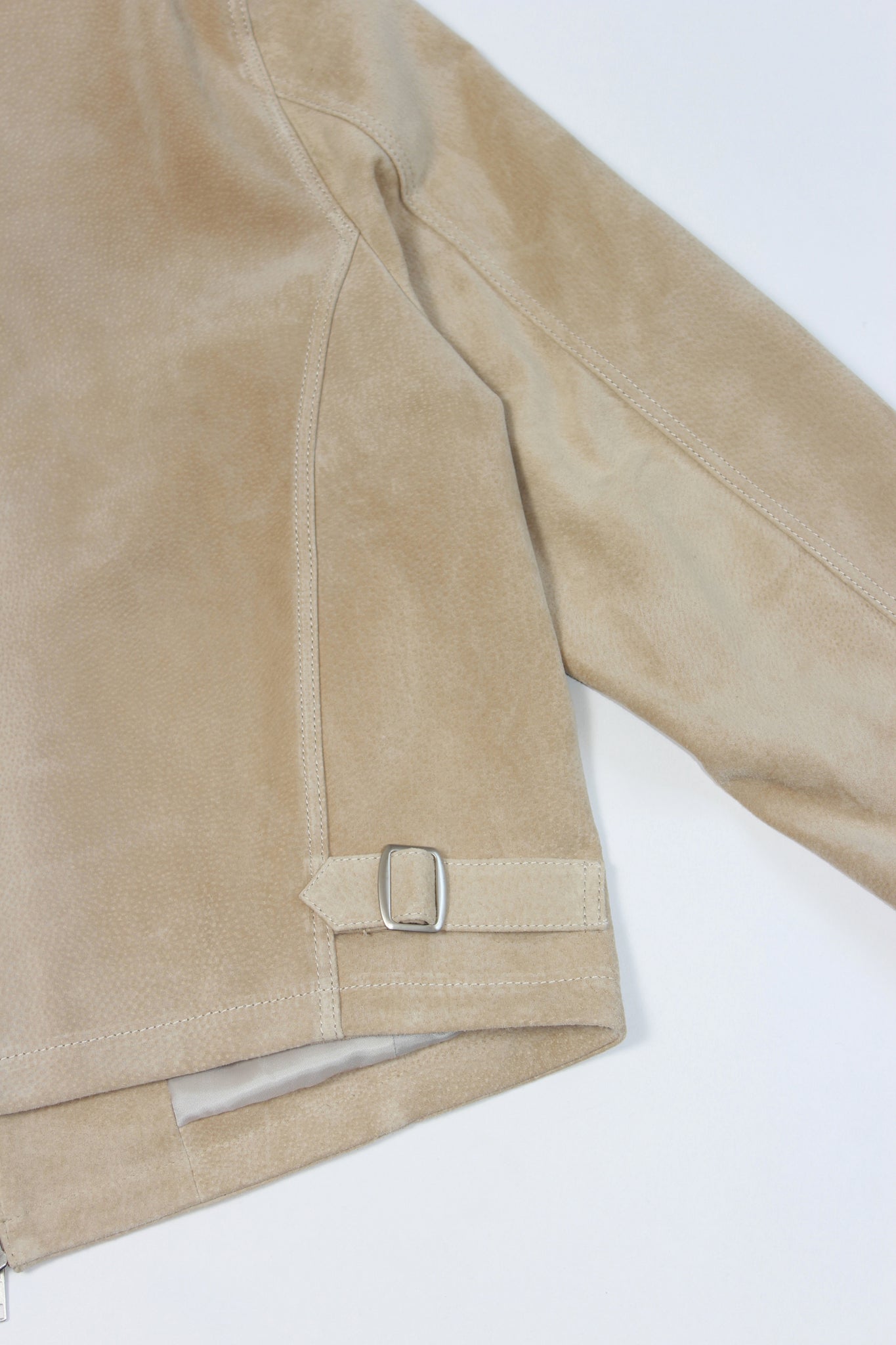 Tonny Semi Crop Real Suede Jacket in Beige