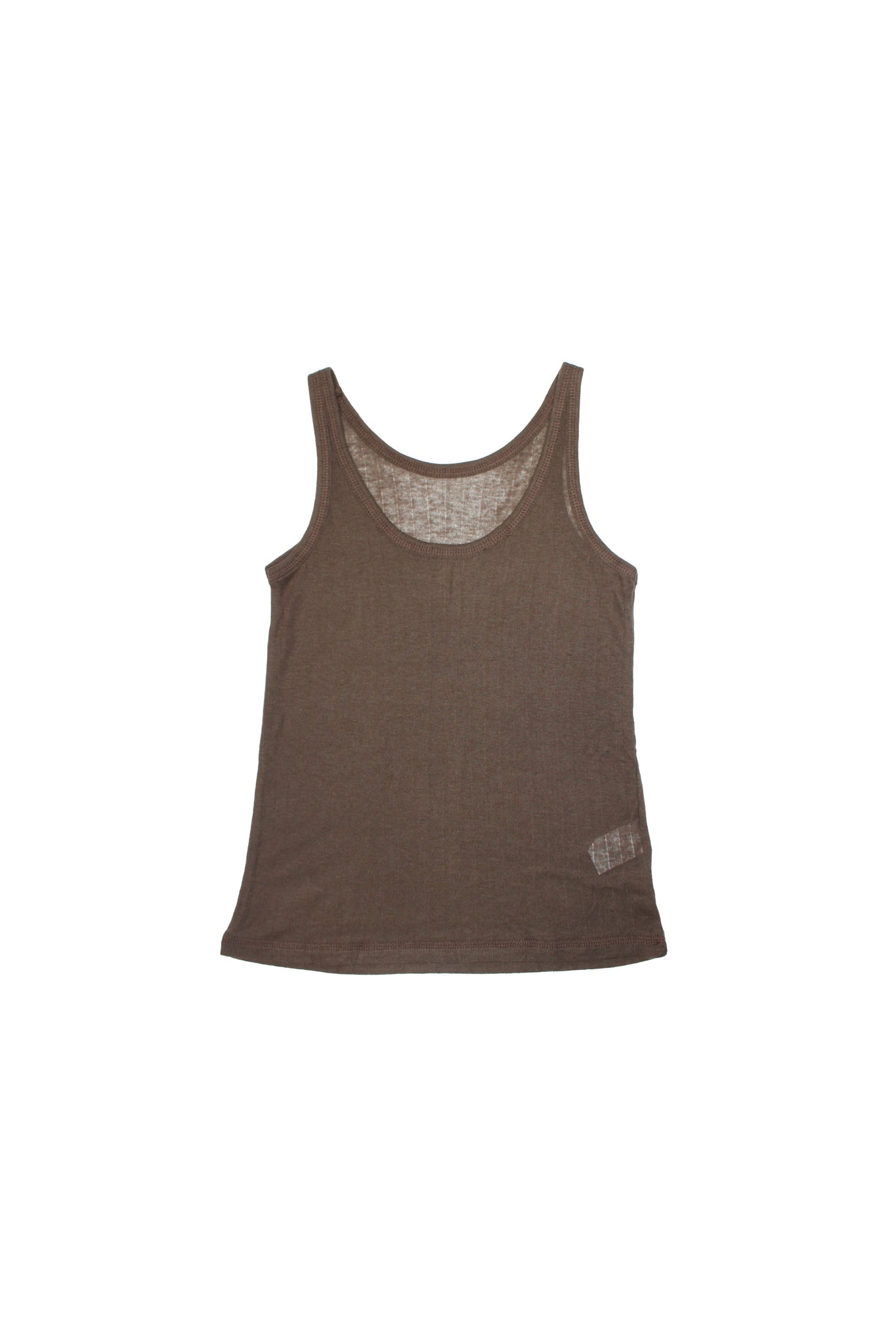 Poming Collar Shirt Tank Set in Chocolate