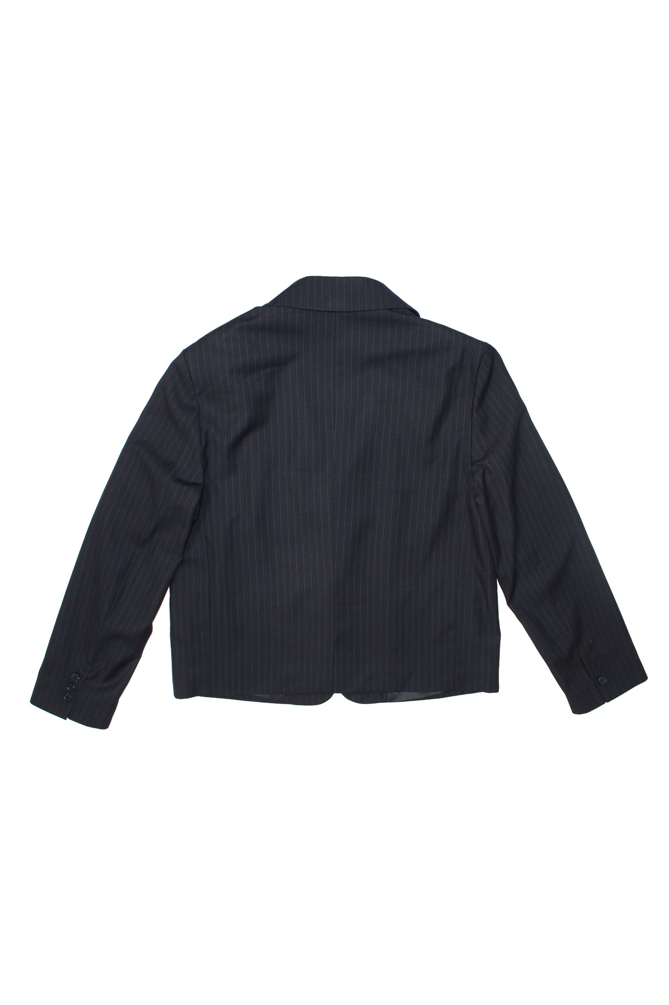 Jenna Pin Stripe Crop Blazer in Navy