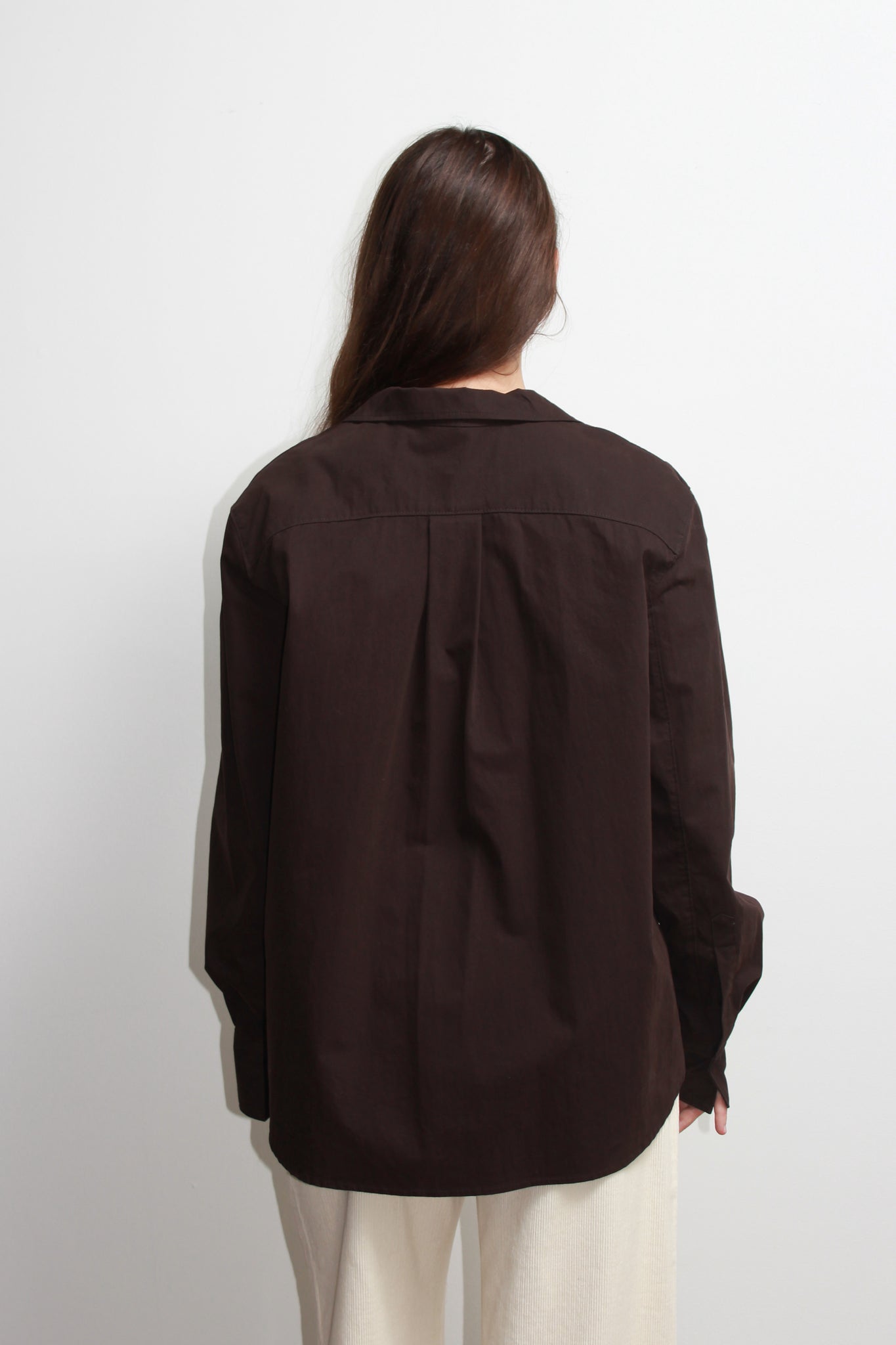 Oslo Cotton Shirt in Dark Brown