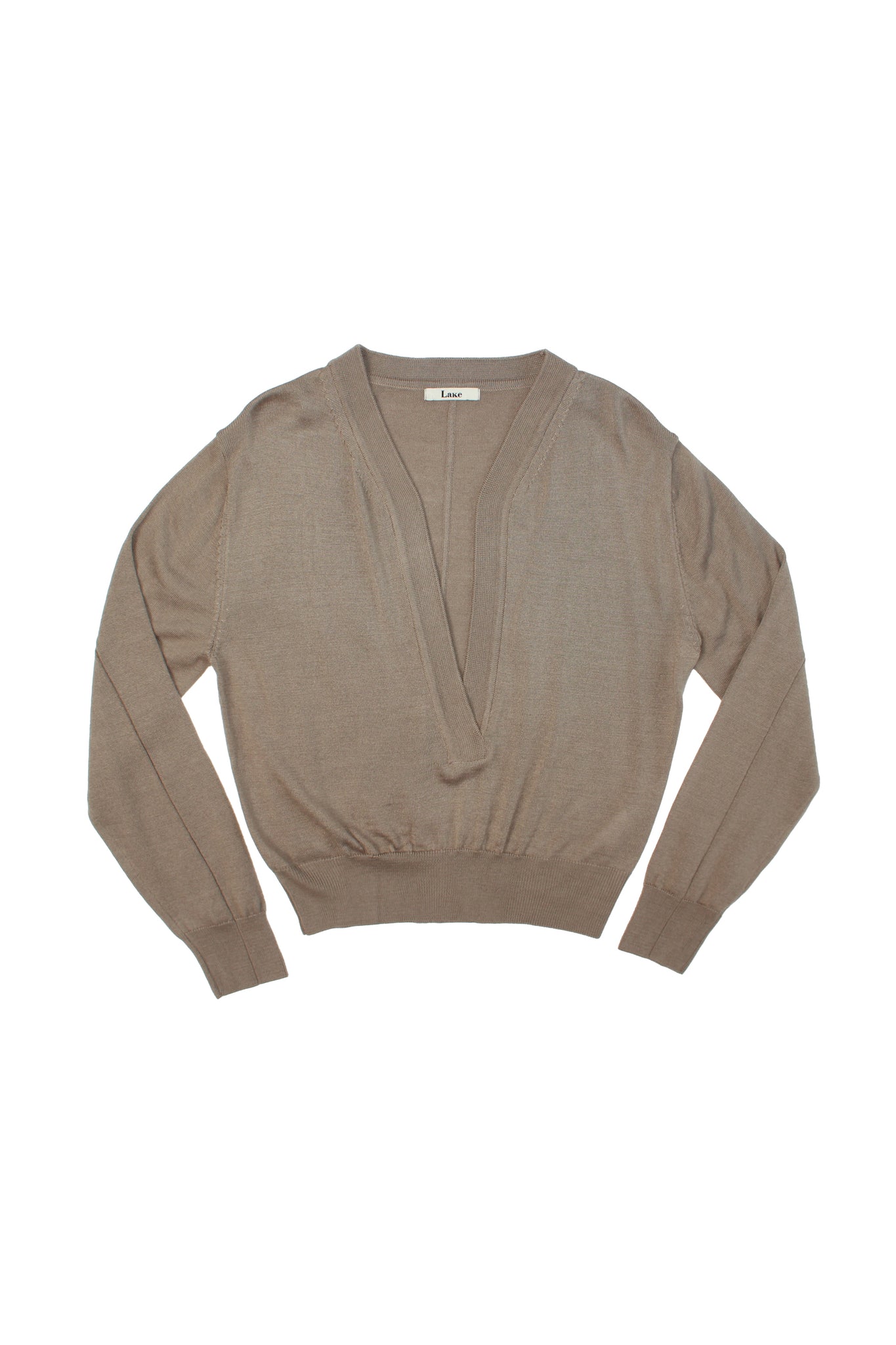 Koi Deep V-neck Knit Top in Mocha