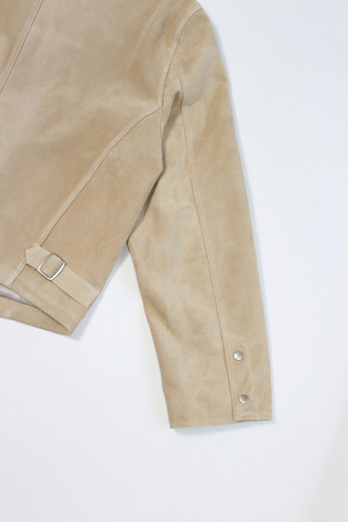 Tonny Semi Crop Real Suede Jacket in Beige