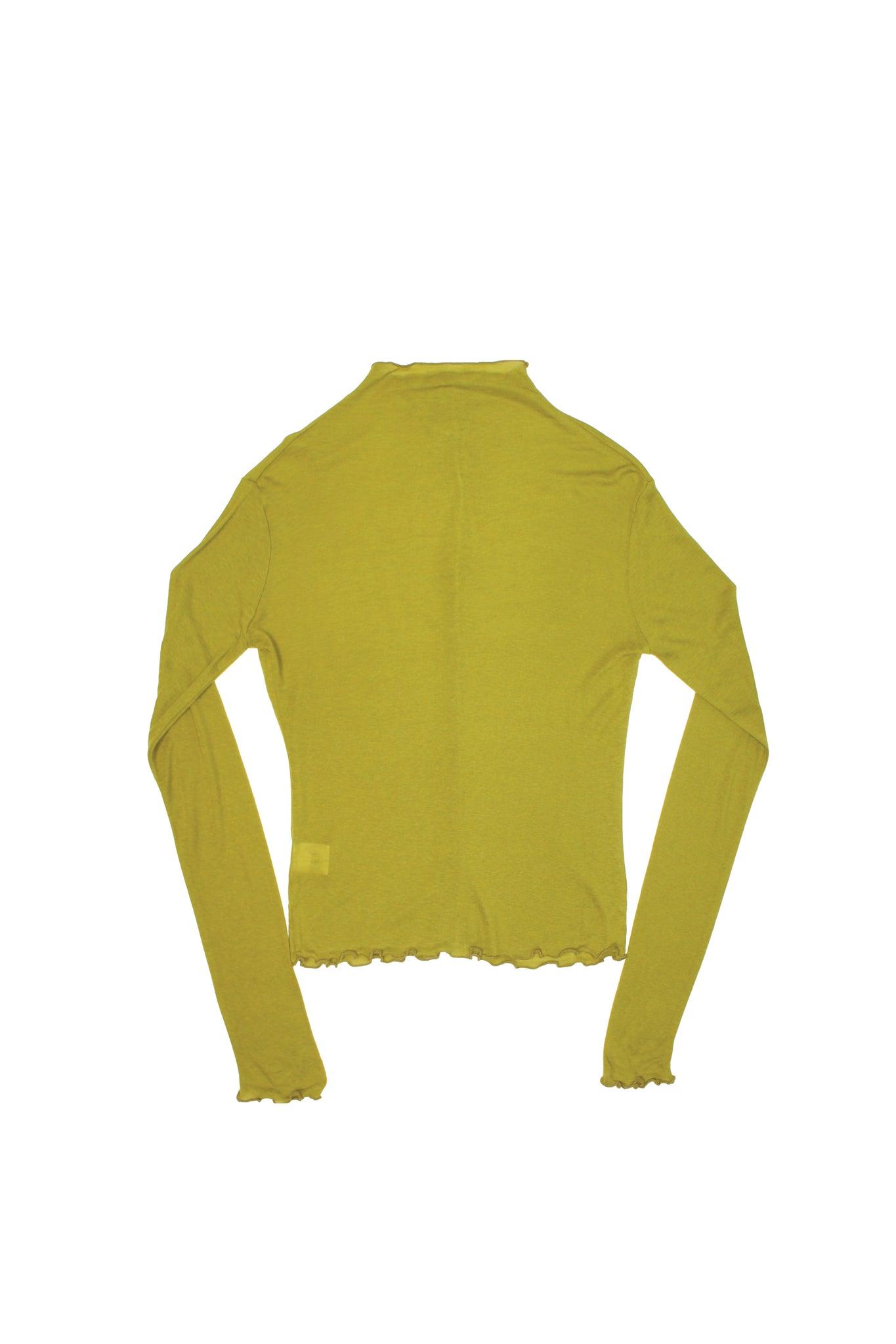 Mock Neck Wavy Cardigan in Olive