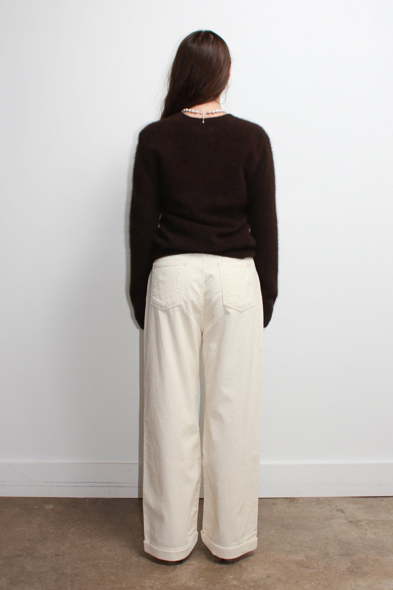 Raccoon Round Neck Sweater in Brown