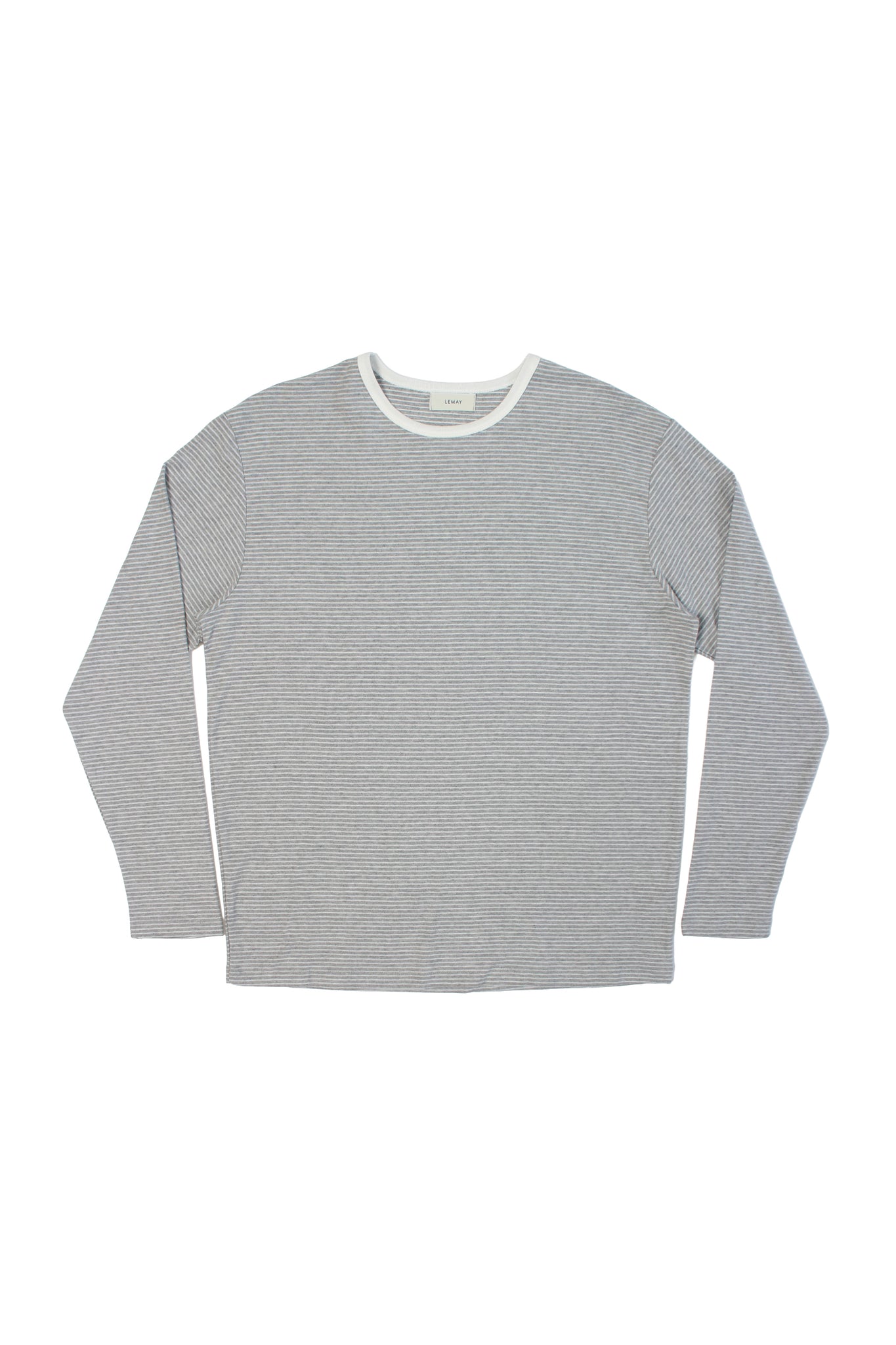 Lemay Stripe Long Sleeve T-Shirt in Melange Grey