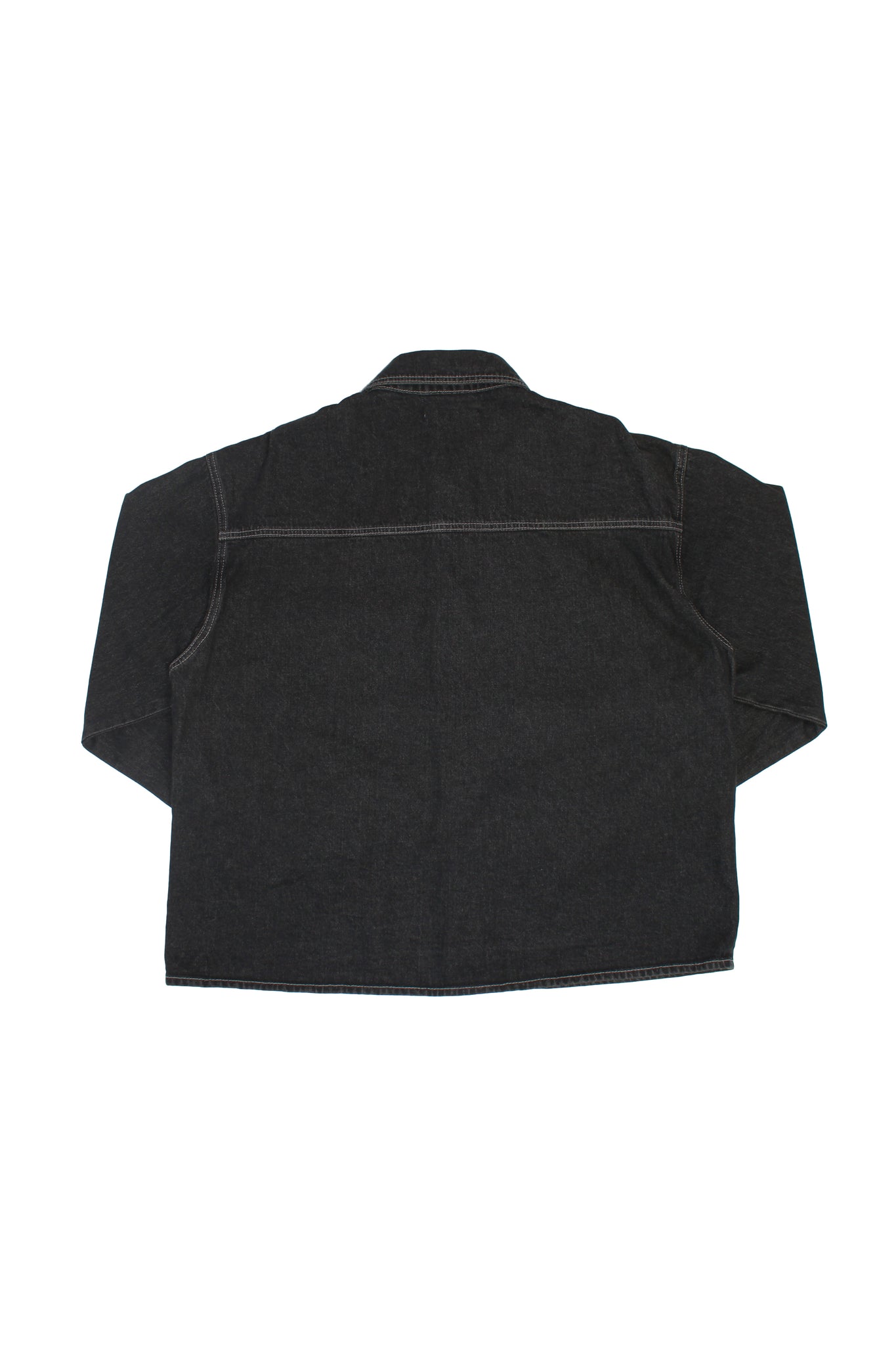 Teen Crop Denim Shirt in Black