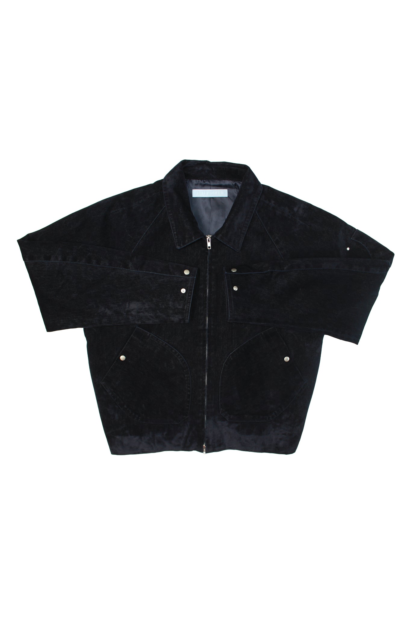 Tate Velvet Denim Jacket in Navy