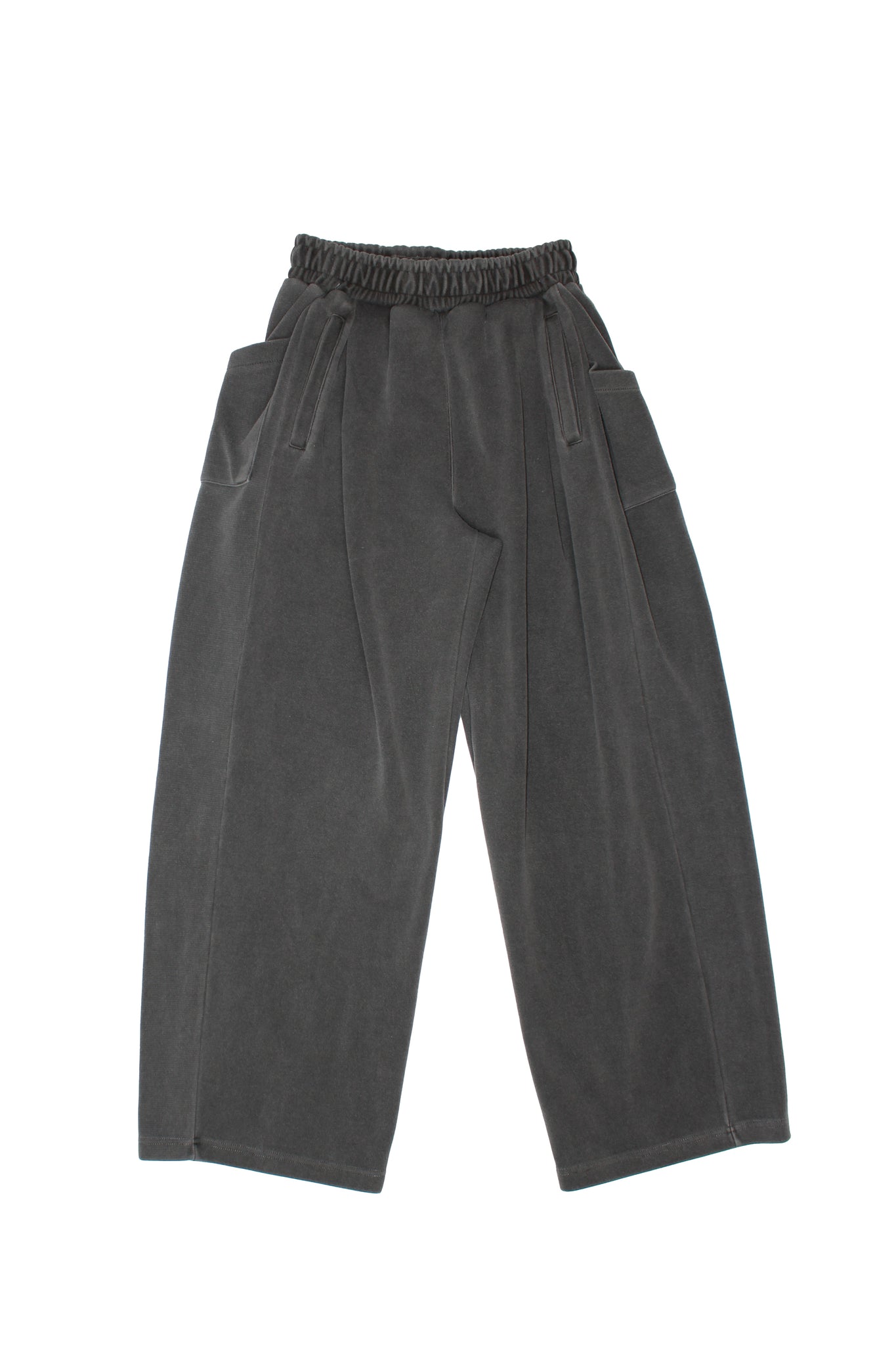 Pigment wash wide-leg sweatpants in Charcoal