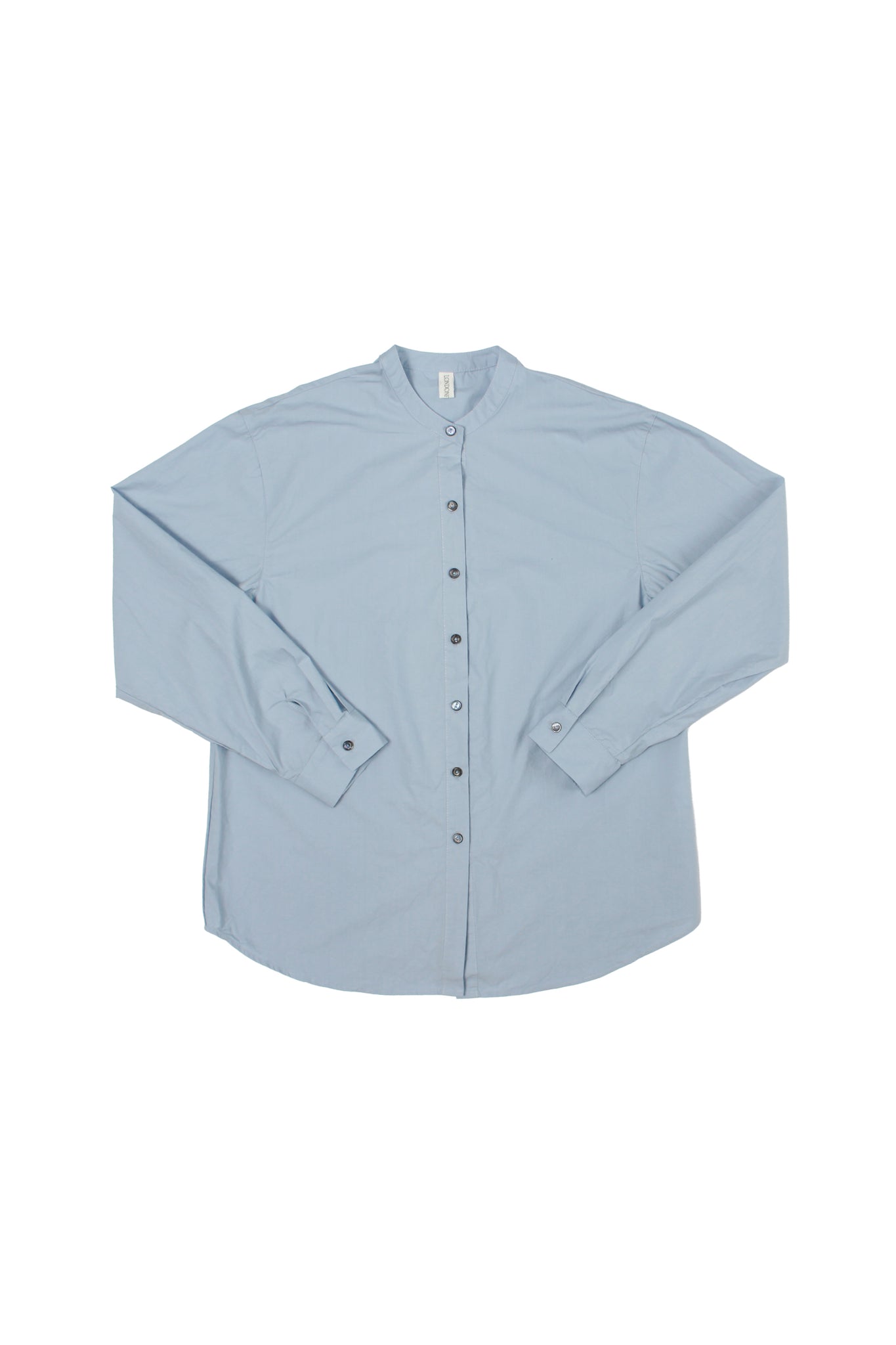 Hidden Square Neck Button Up Shirt in Sky Blue