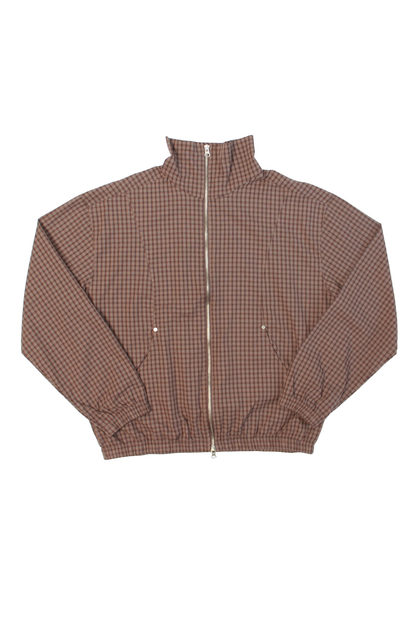 Kai Plaid Zipper Shirket in Brown