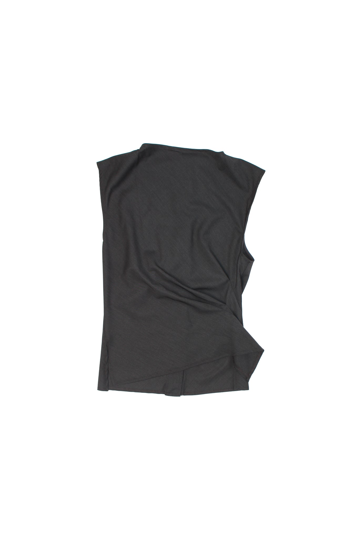 Vase Back Button Vest in Charcoal