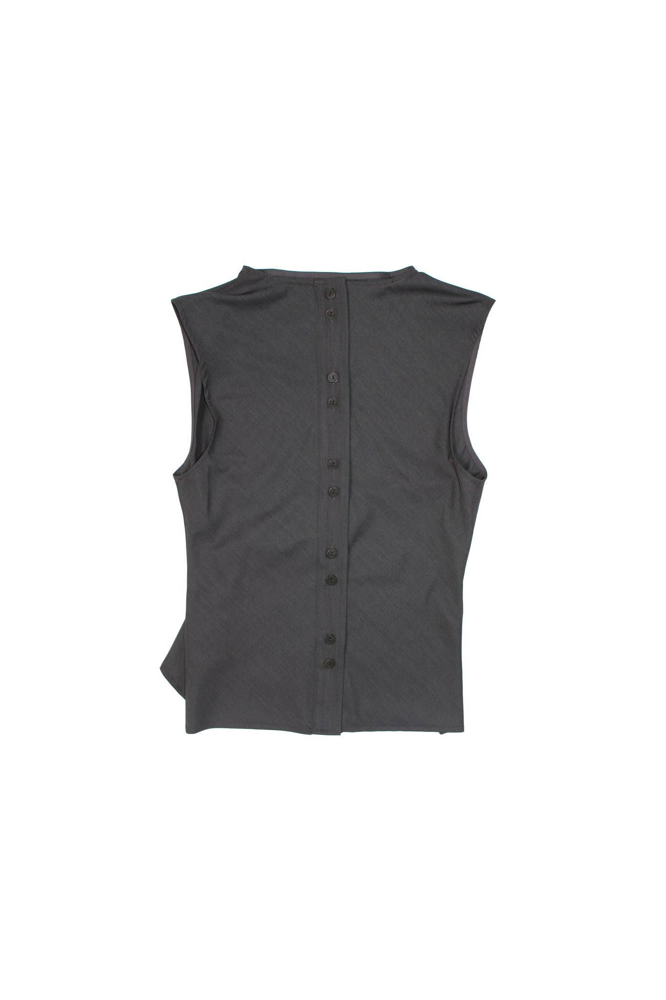 Vase Back Button Vest in Charcoal