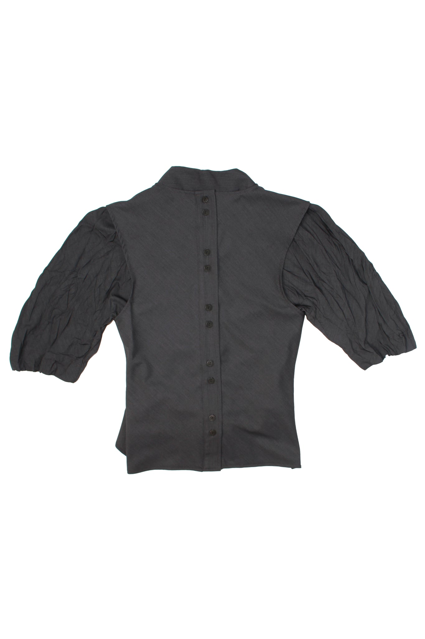 Vase Back Button Vest in Charcoal