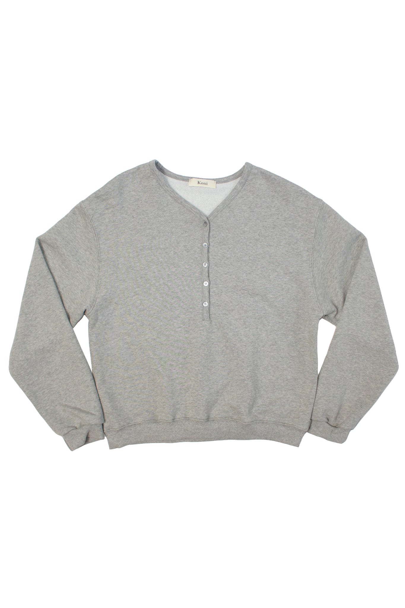 Youth V-neck Sweatshirt in Melange Grey