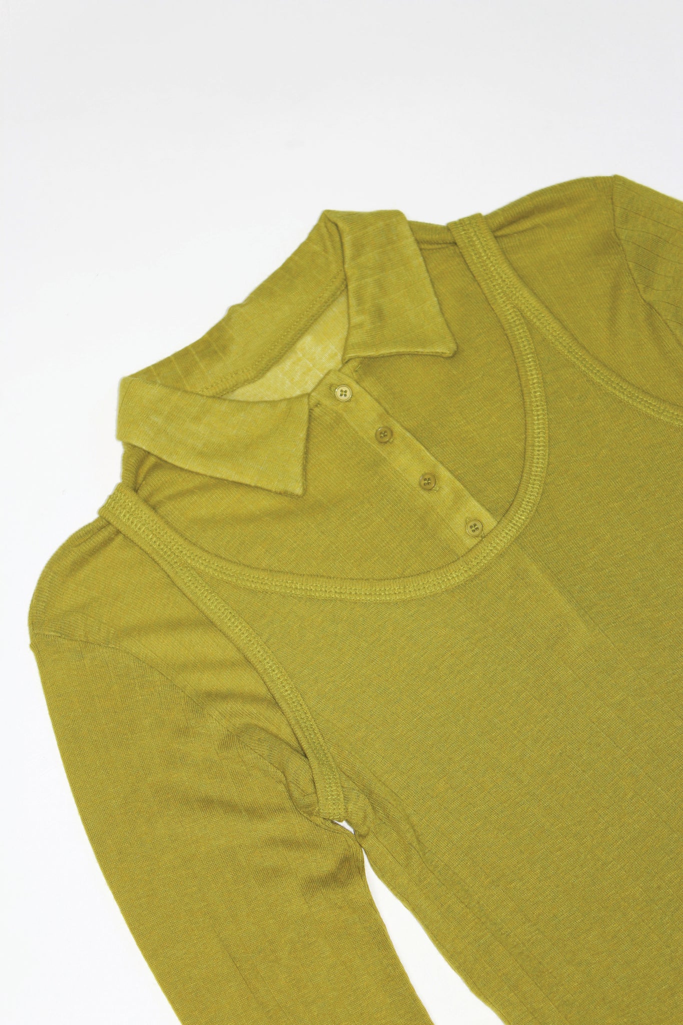 Poming Collar Shirt Tank Set in Olive