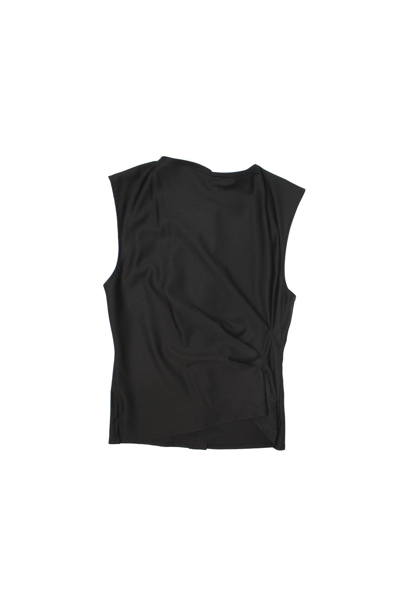Vase Back Button Vest in Black