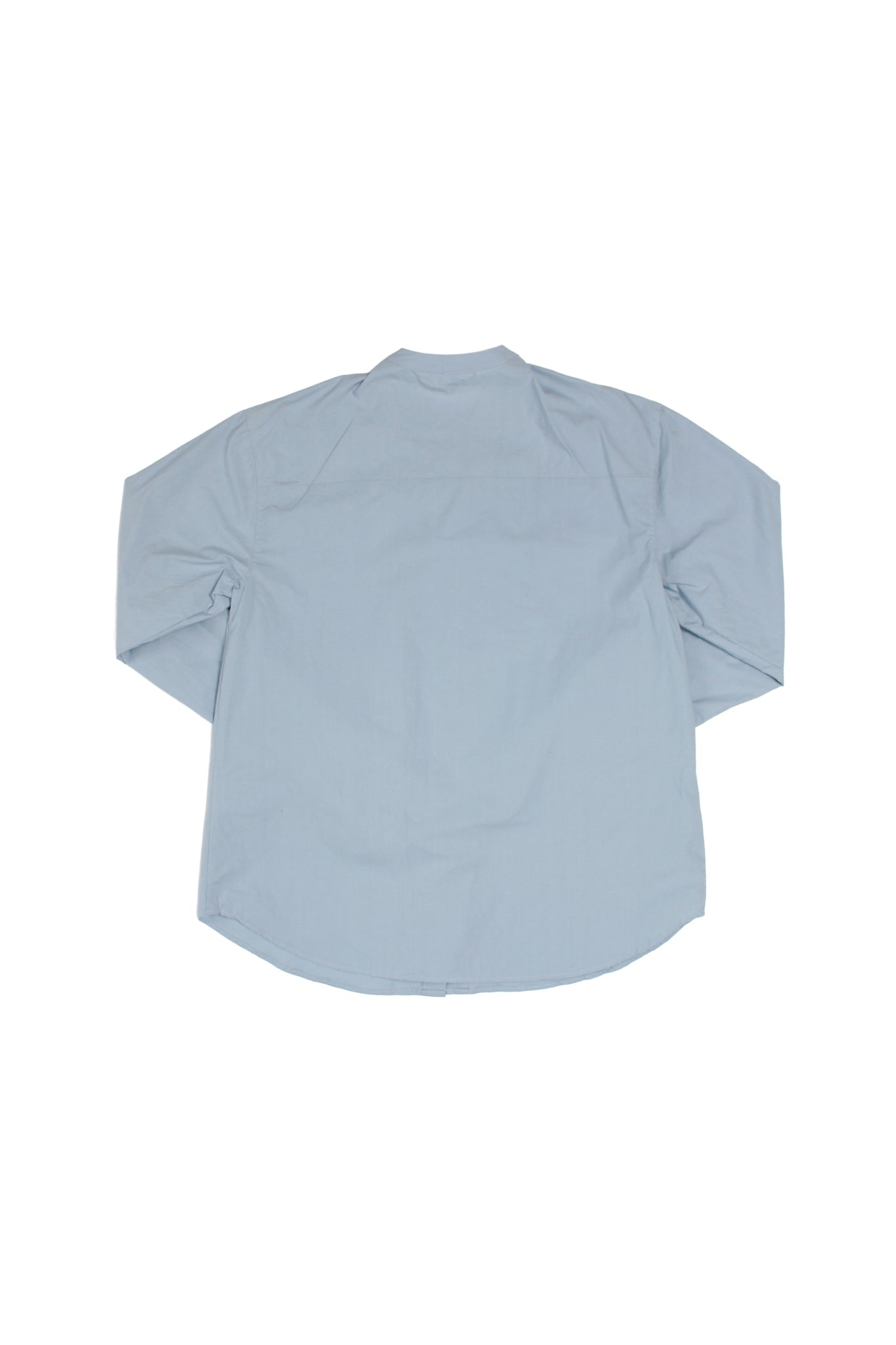 Hidden Square Neck Button Up Shirt in Sky Blue